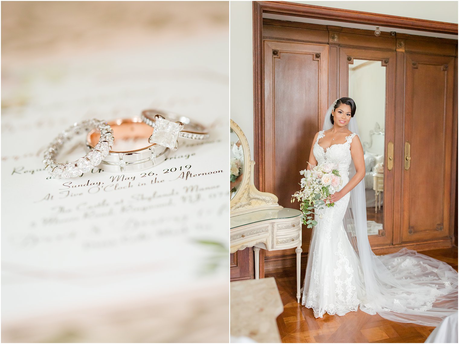 bridal prep photos in The Castle at Skylands Manor Wedding Photos by Idalia Photography