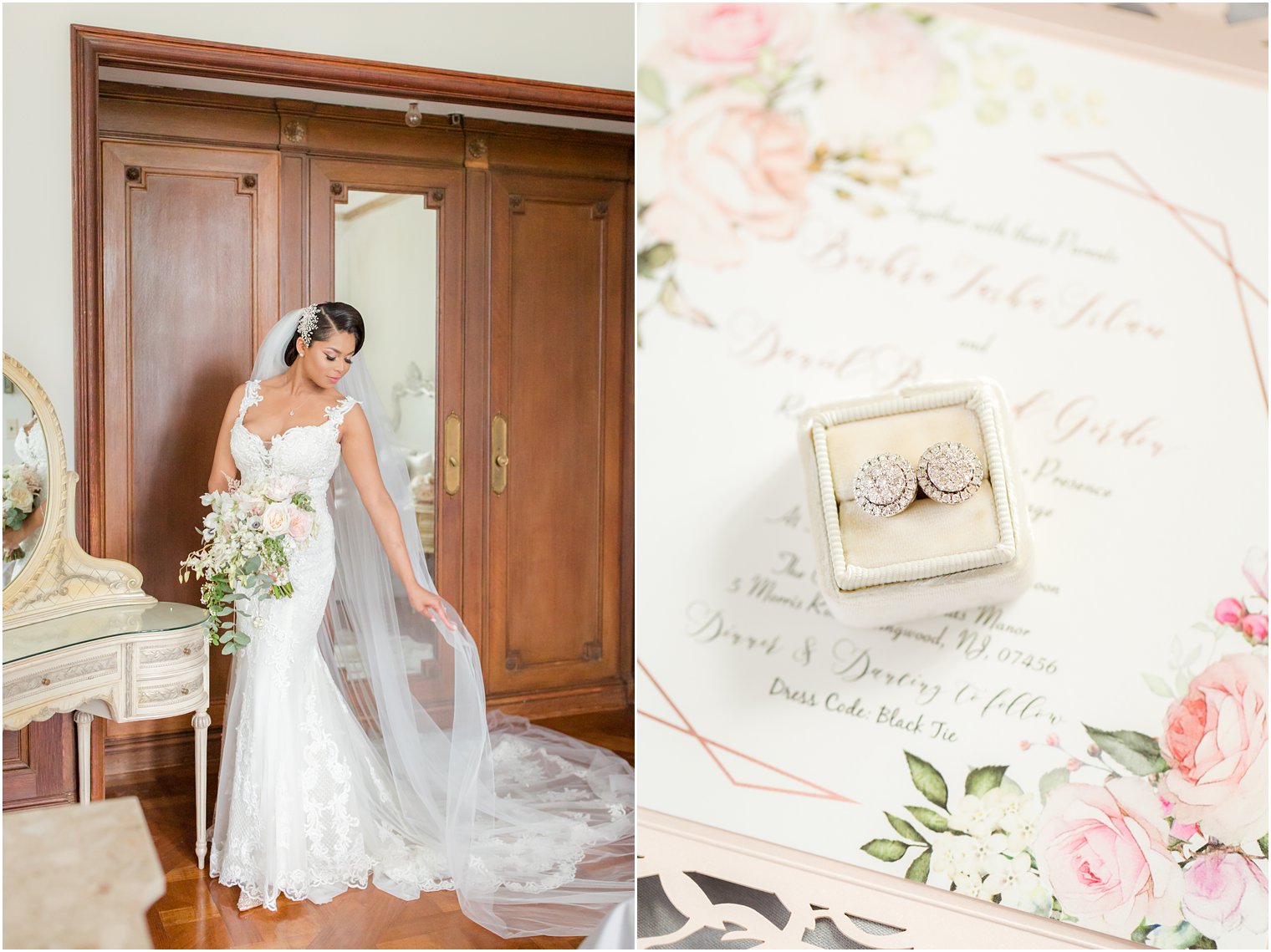 bridal portrait in The Castle at Skylands Manor Wedding Photos by Idalia Photography