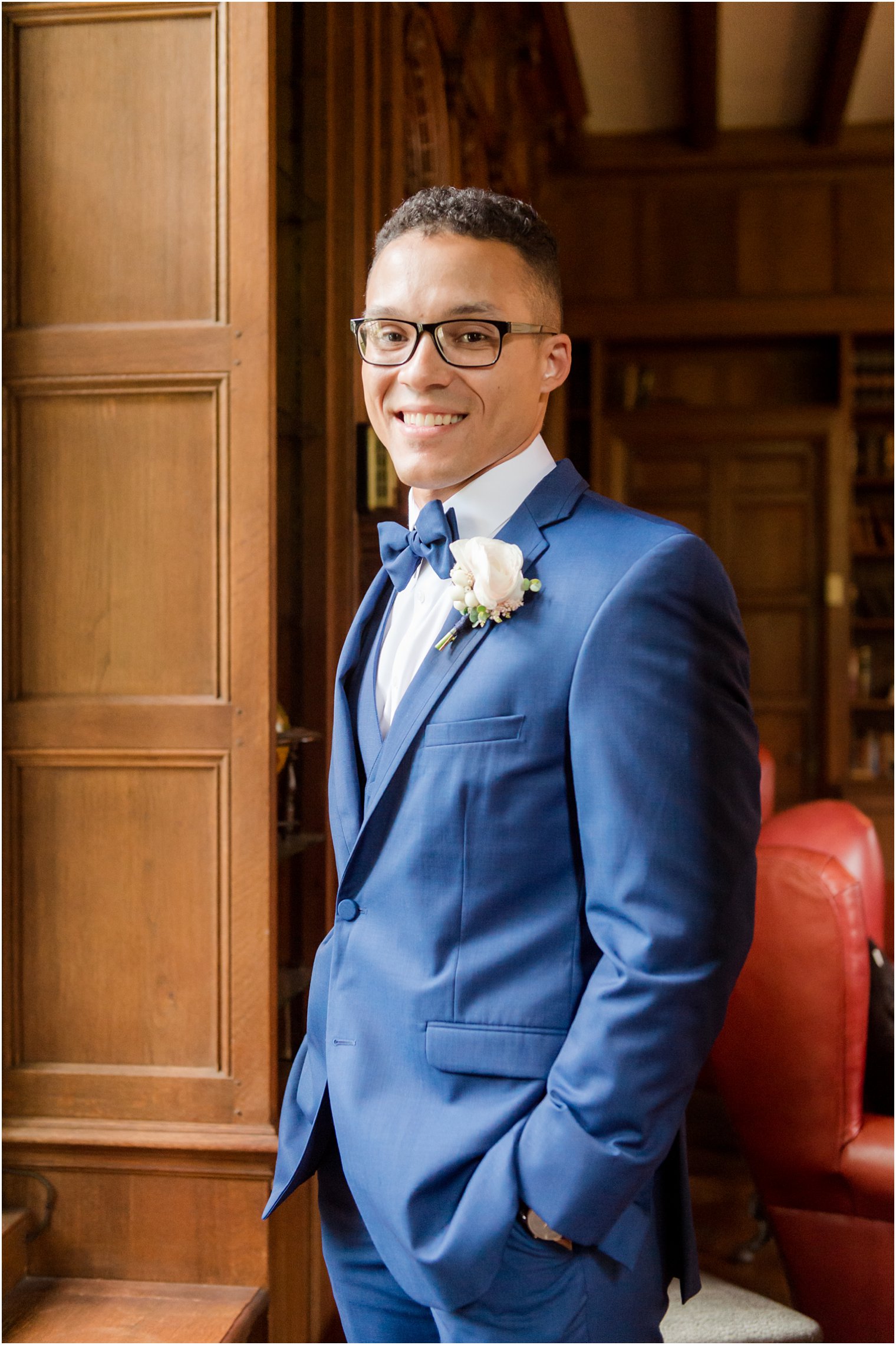 groom's boutonniere in The Castle at Skylands Manor Wedding Photos by Idalia Photography