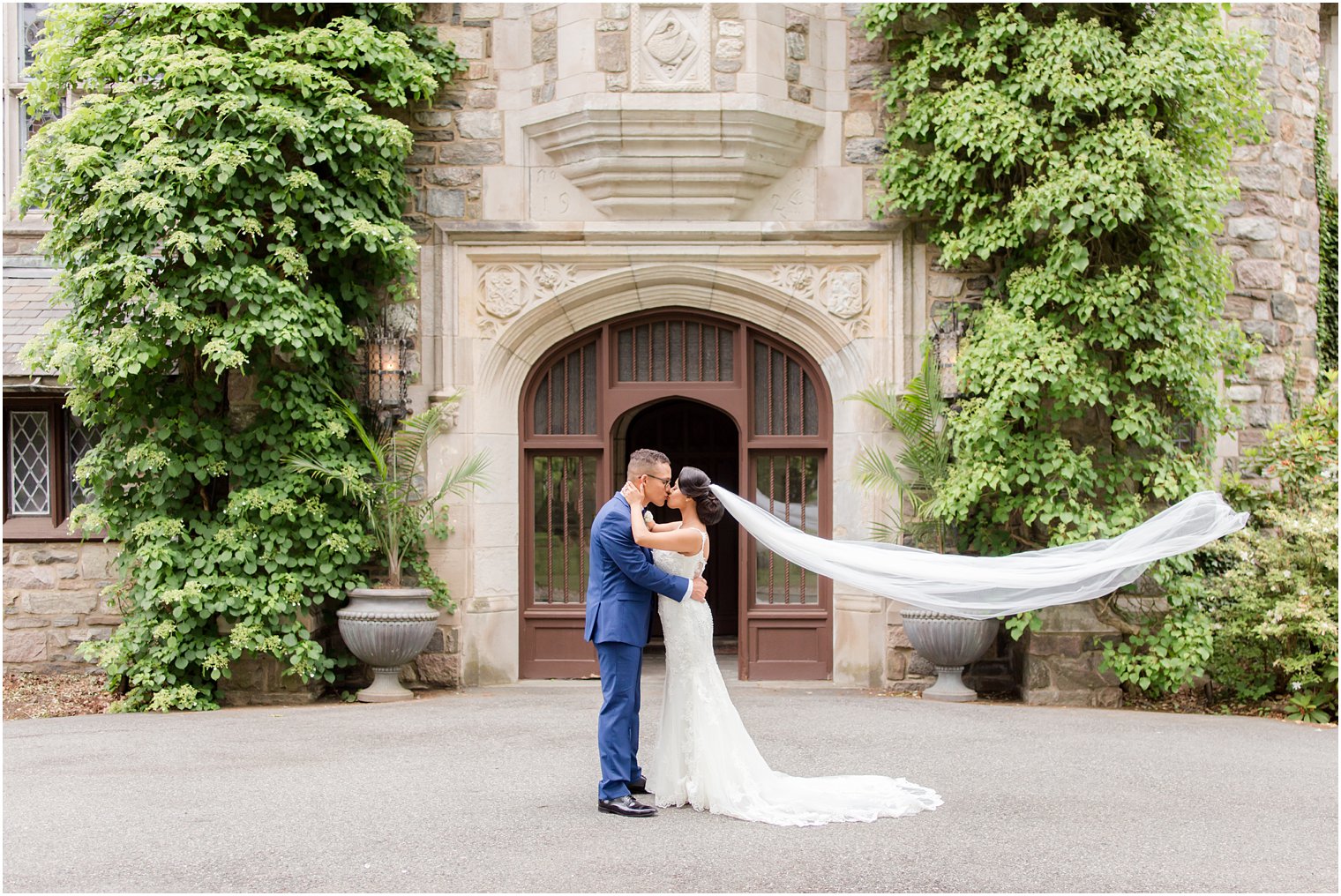 romantic photo of bride and groom | The Castle at Skylands Manor Wedding Photos by Idalia Photography