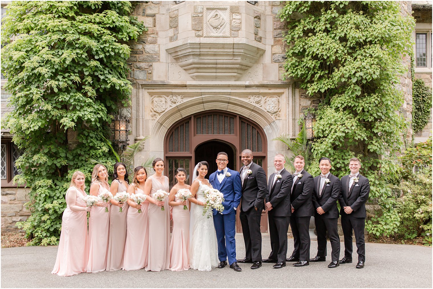 bridal party photo | The Castle at Skylands Manor Wedding Photos by Idalia Photography