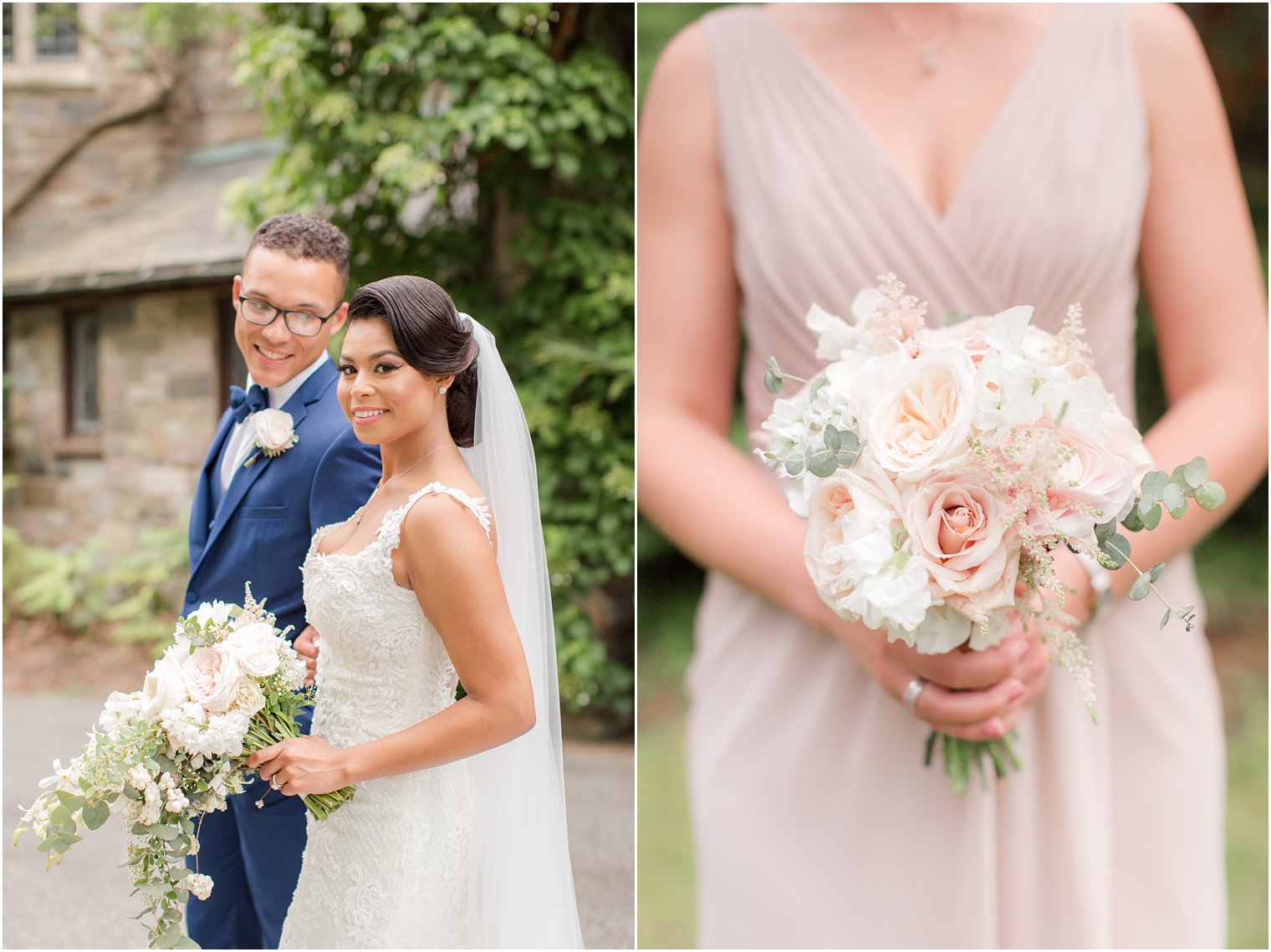 bride and groom posing for photos | The Castle at Skylands Manor Wedding Photos by Idalia Photography