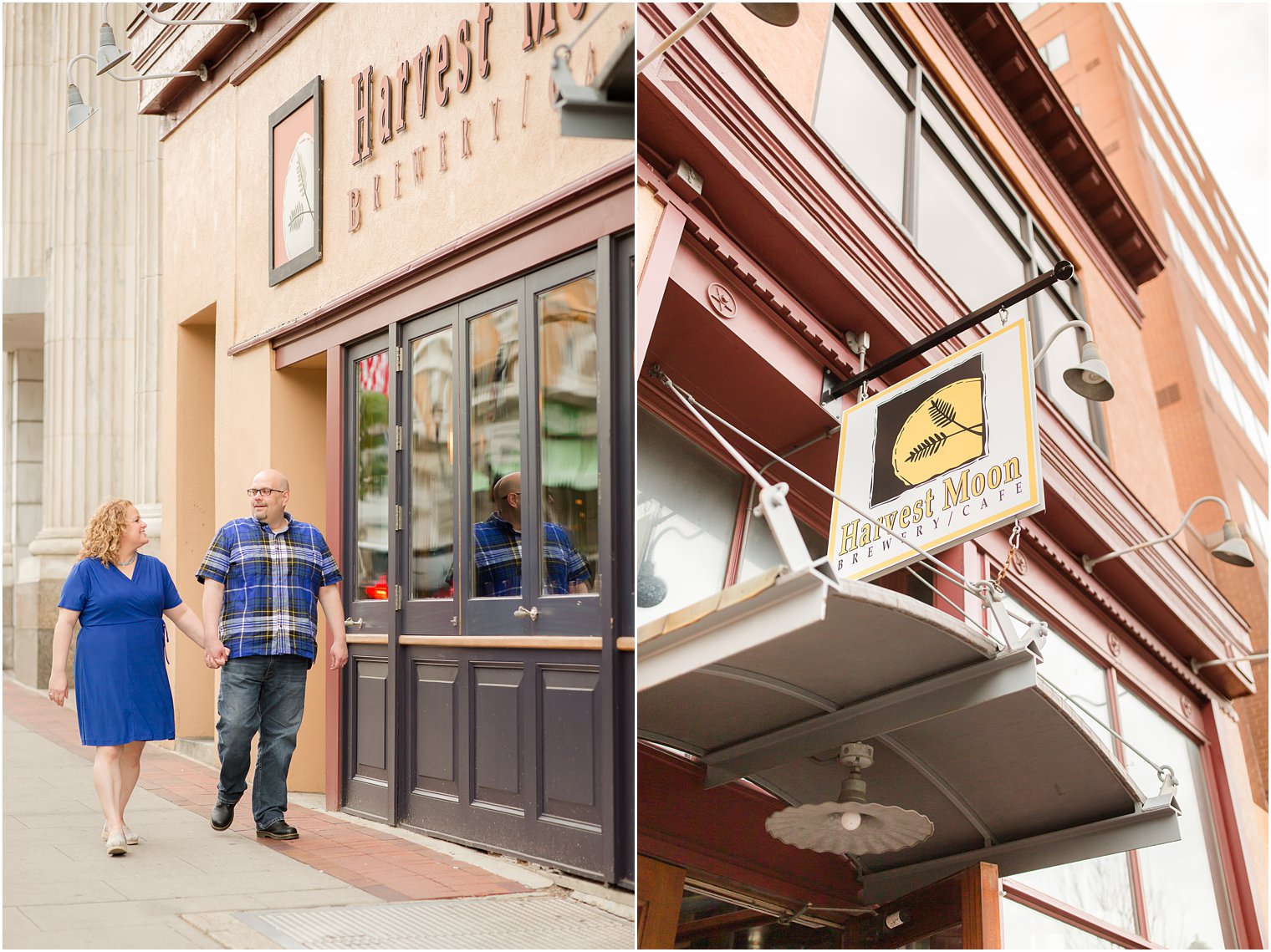 Engagement photos at Harvest Moon Brewery