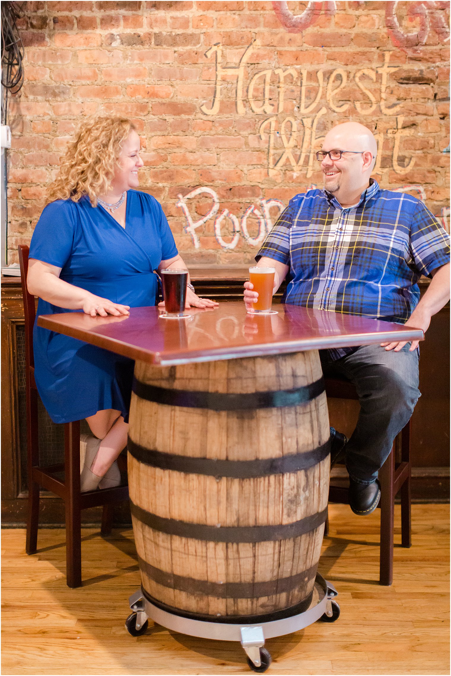 Engagement photos at Harvest Moon Brewery
