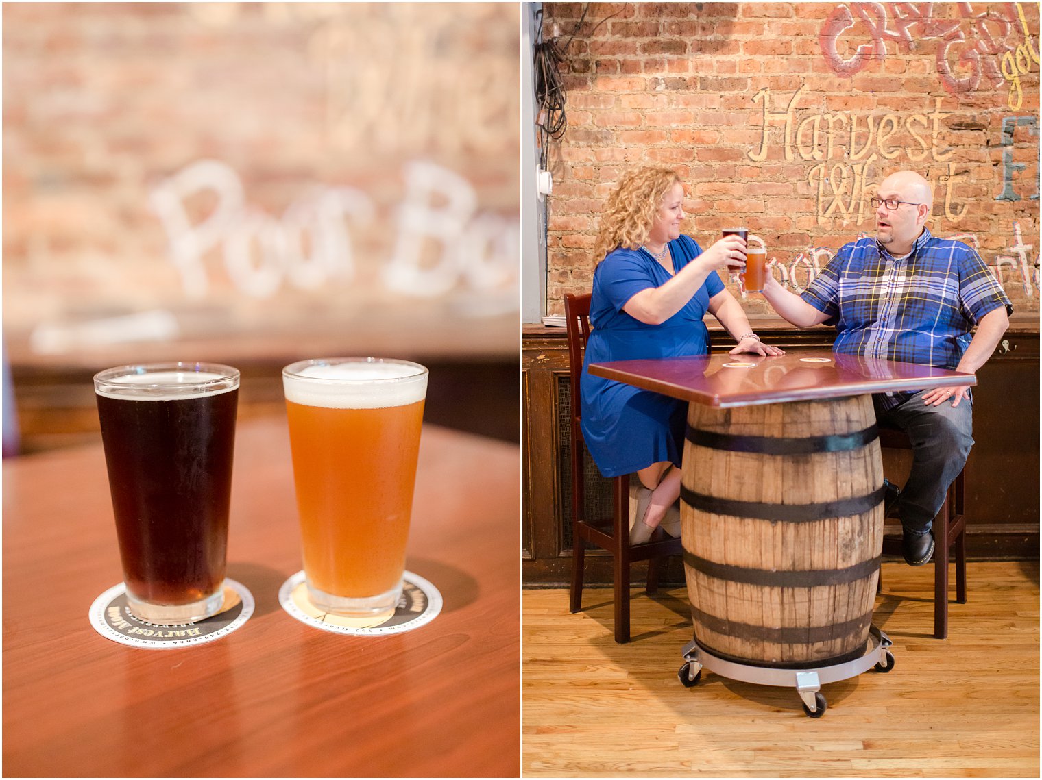 Engagement photos at Harvest Moon Brewery