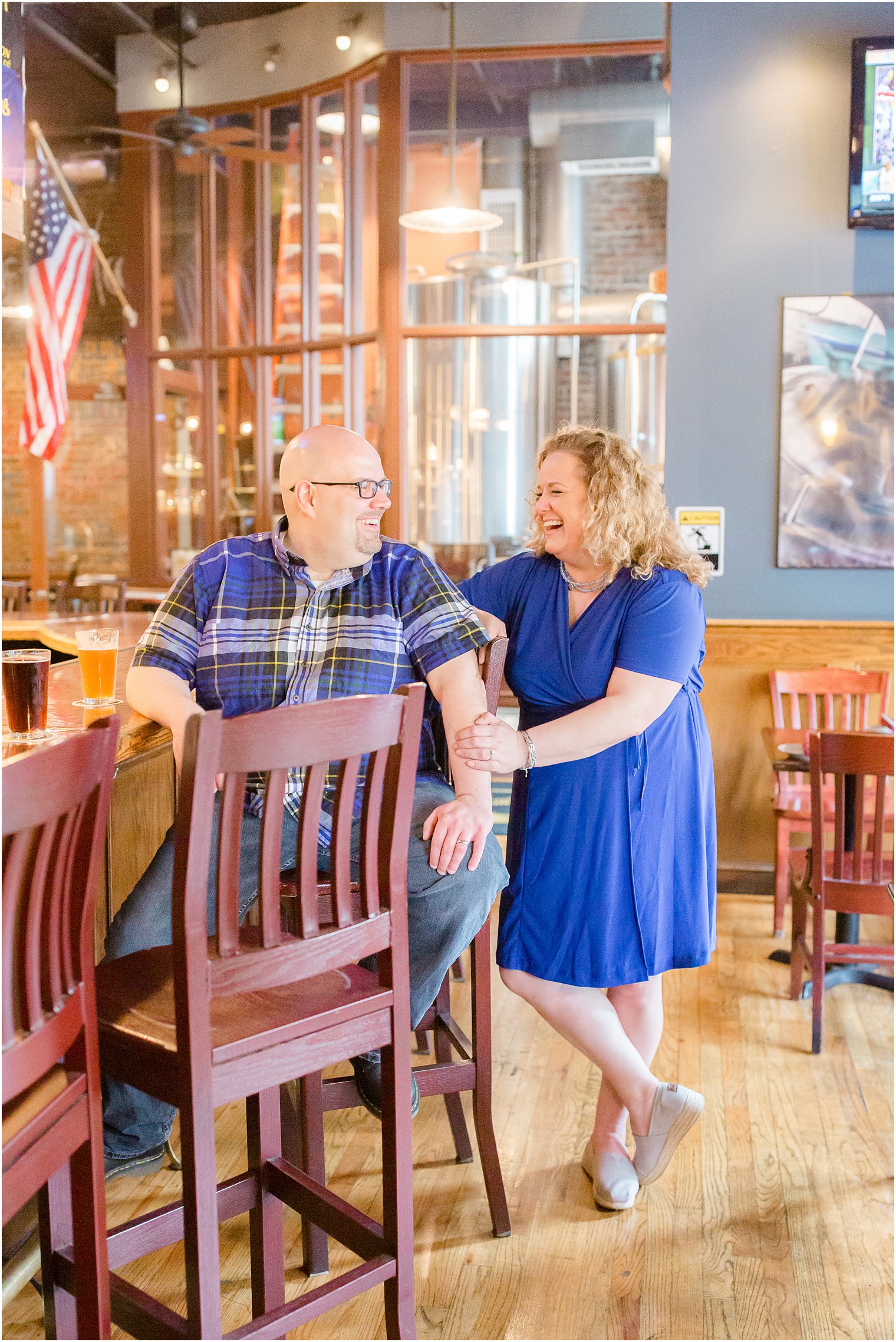 Engagement photos at Harvest Moon Brewery