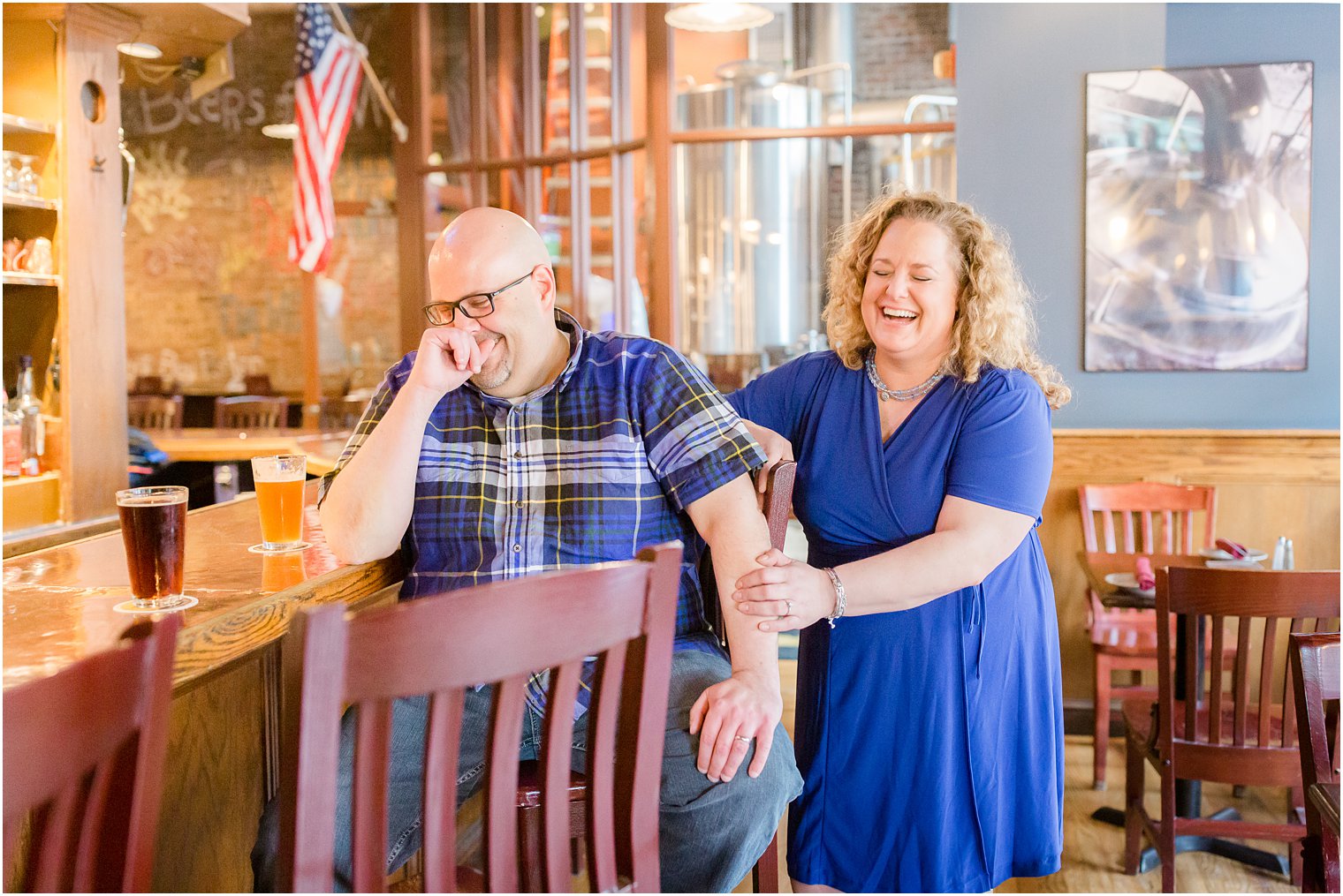 Engagement photos at Harvest Moon Brewery