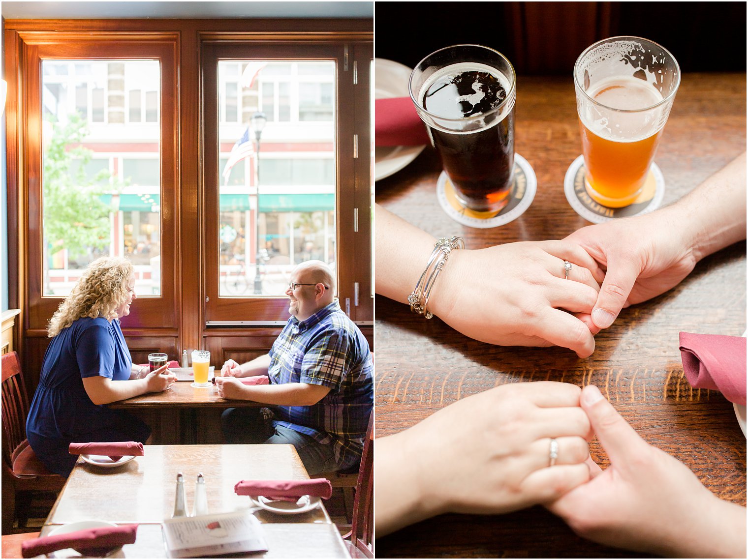 Engagement photos at Harvest Moon Brewery