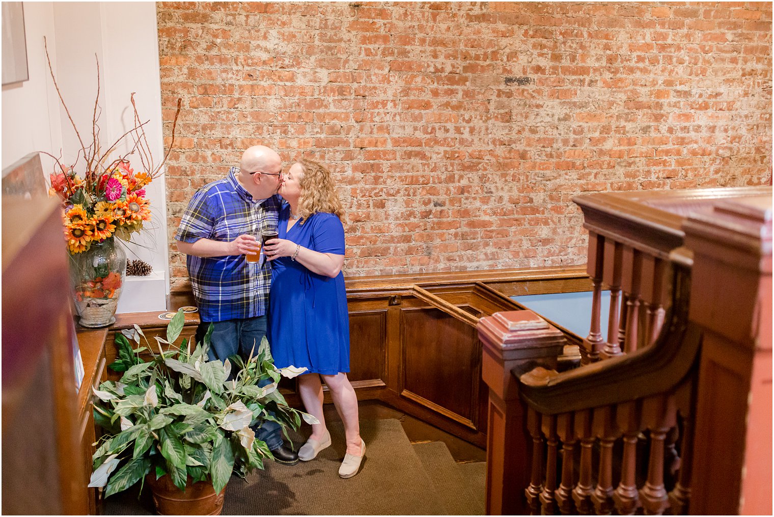 Engagement photos at Harvest Moon Brewery