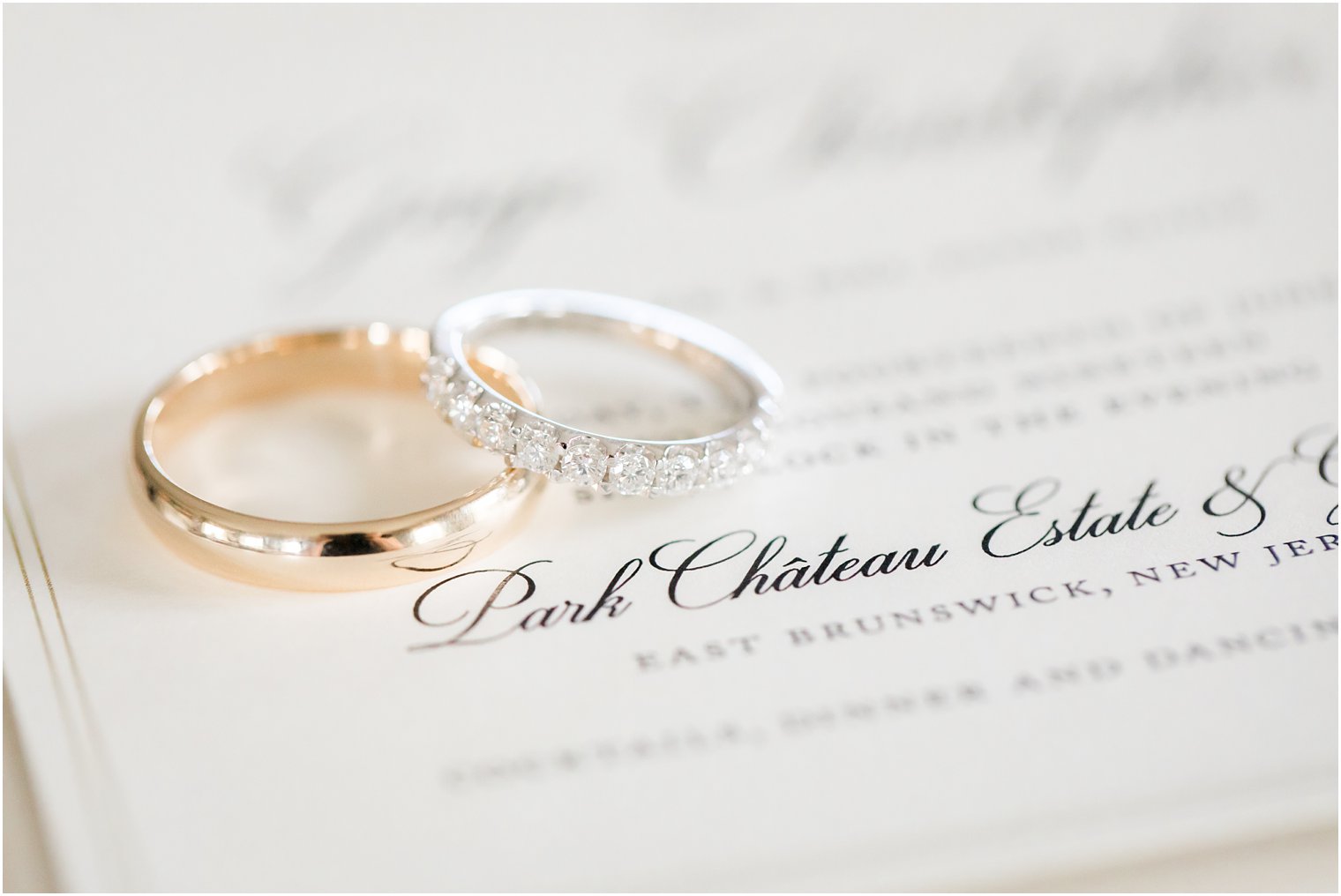 Wedding invitation with wedding bands