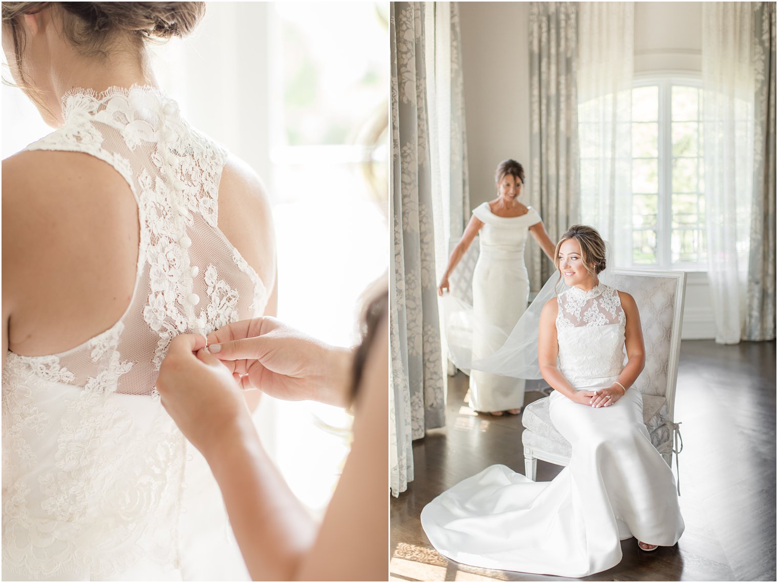 Bride getting ready with her mother at Park Chateau Estate and Gardens