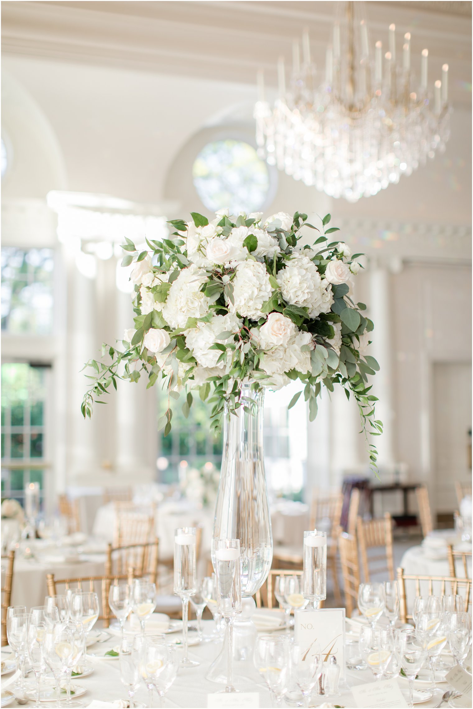 Wedding day center pieces at Park Chateau Estate Wedding Reception