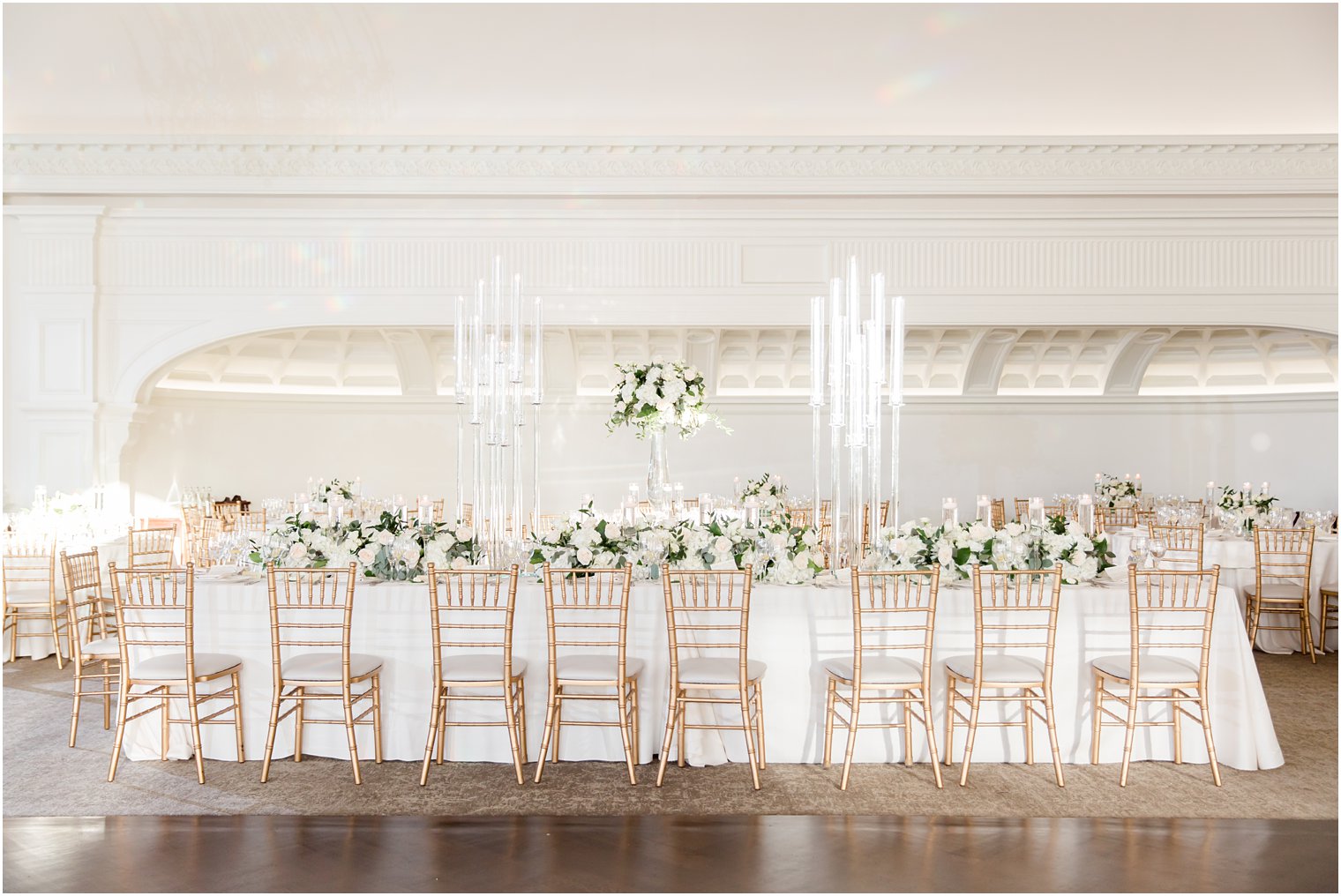 Banquet table at Ballroom at Park Chateau Estate Wedding Reception
