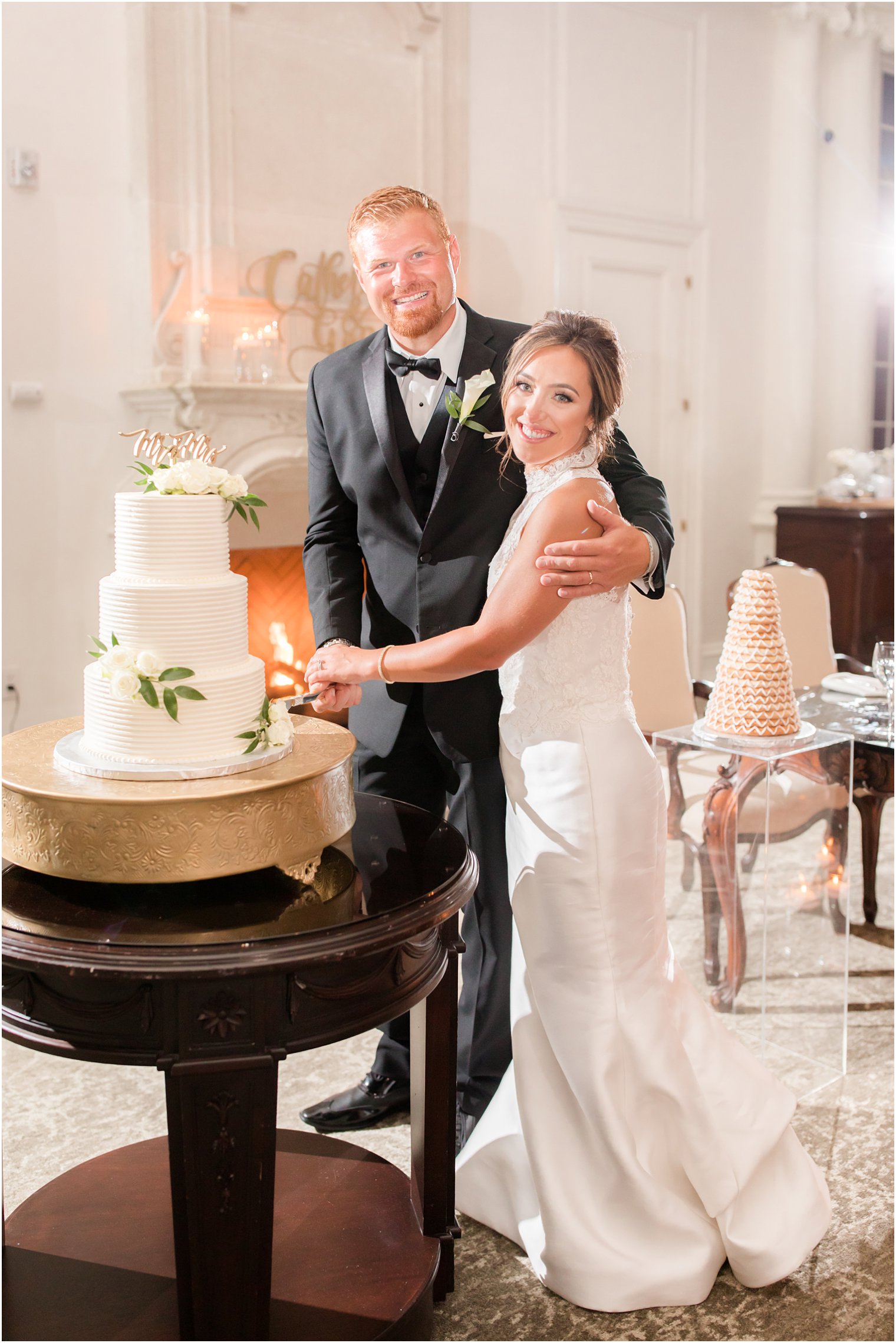 Wedding cake cutting at Park Chateau Estate Wedding Reception