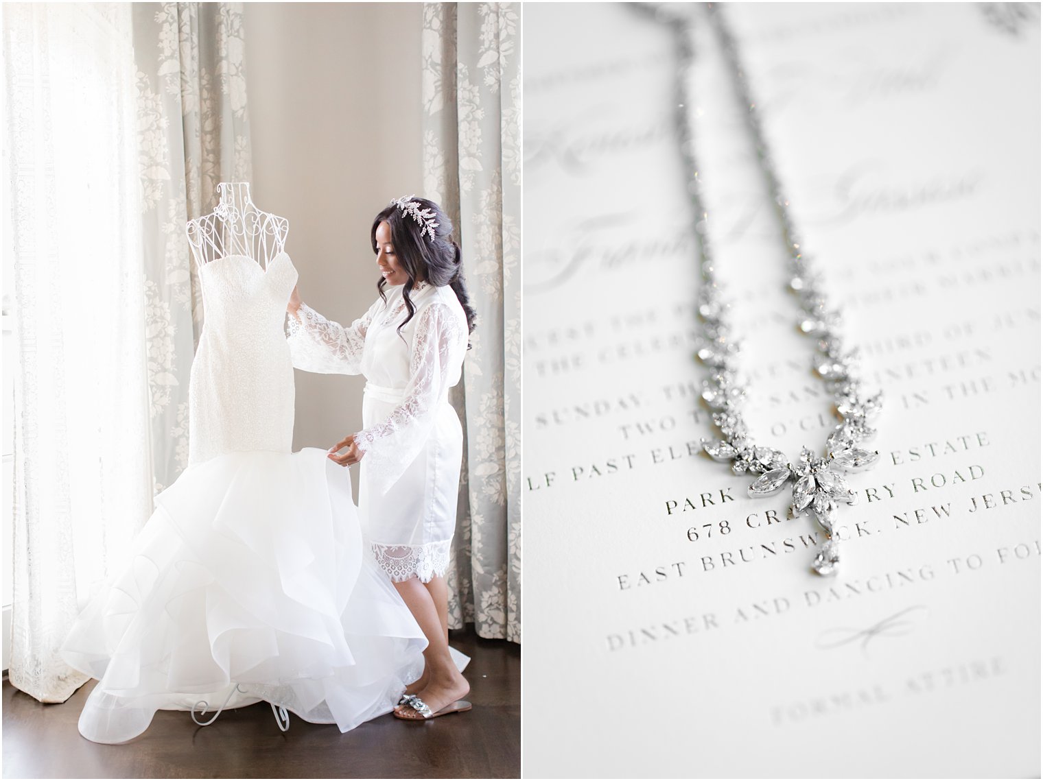 Bride getting ready in Park Chateau Estate Wedding bridal suite