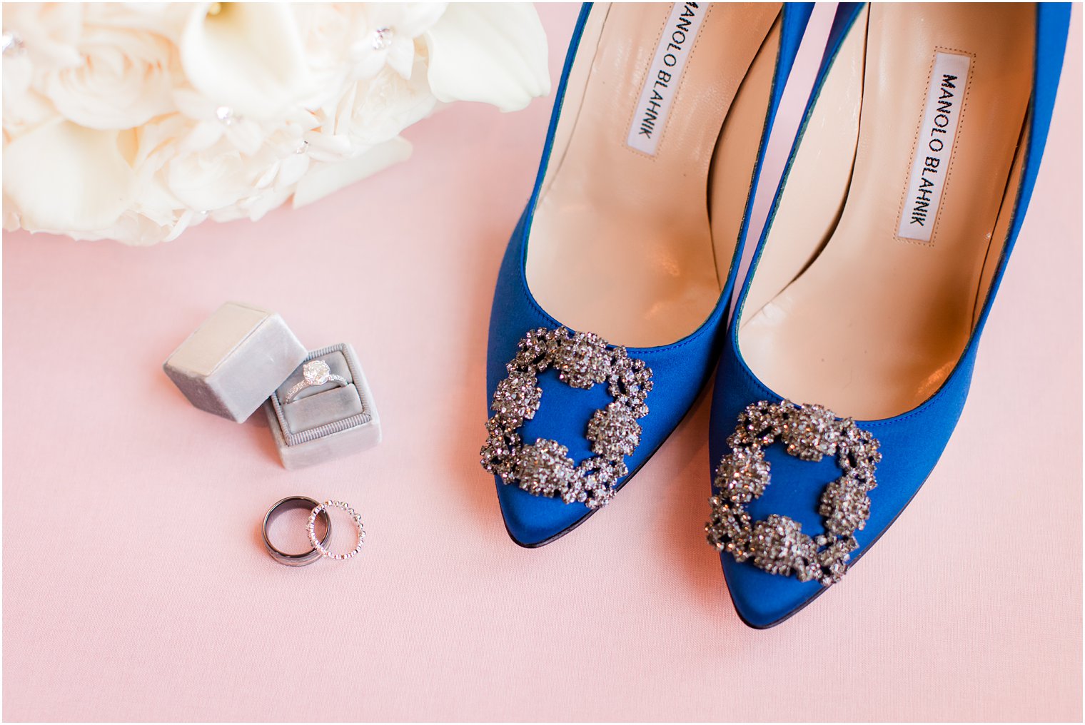 Blue Manolo Blahnik shoes