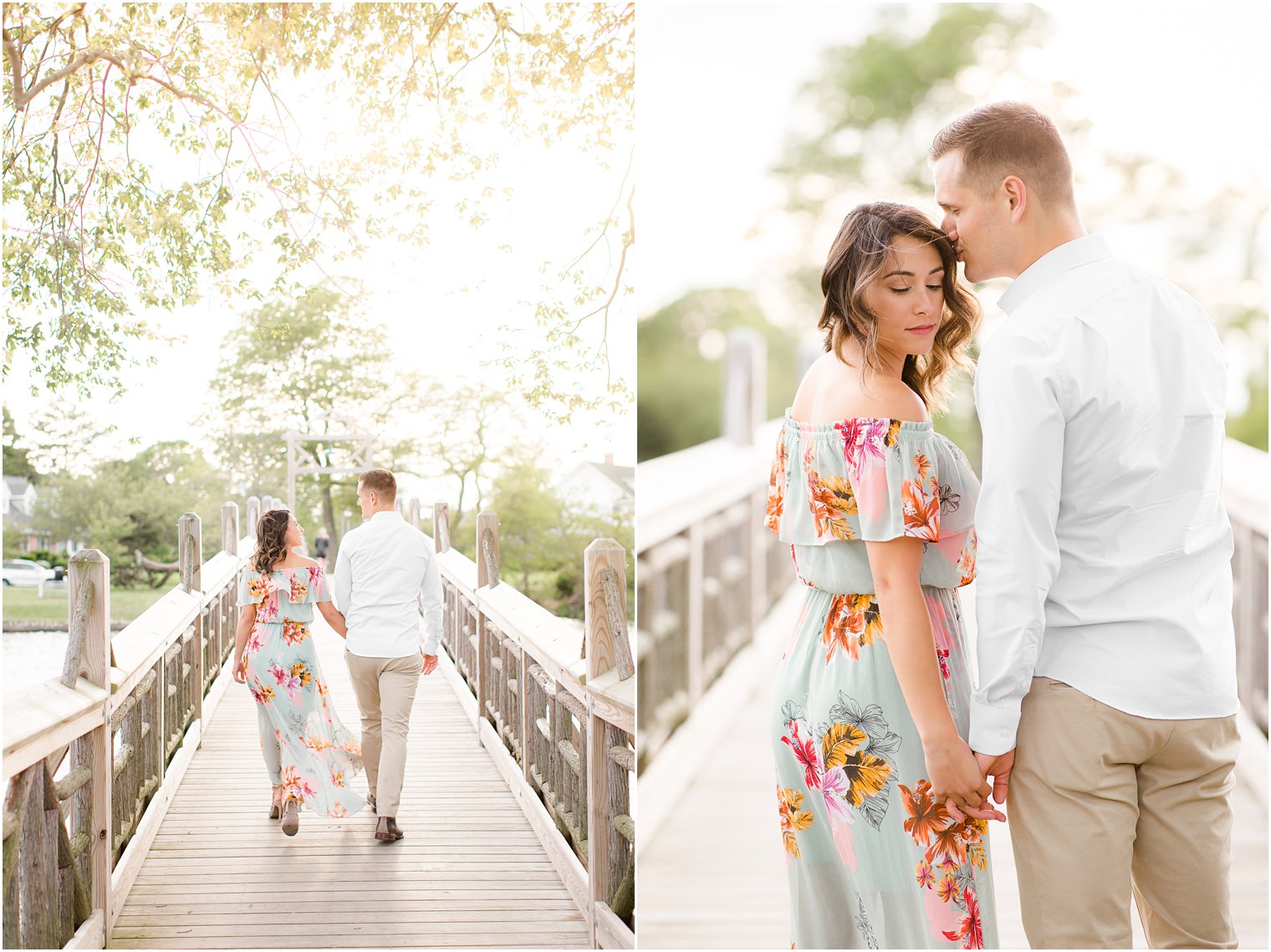 Engagement photos of couple at Divine Park by Spring Lake Wedding Photographer