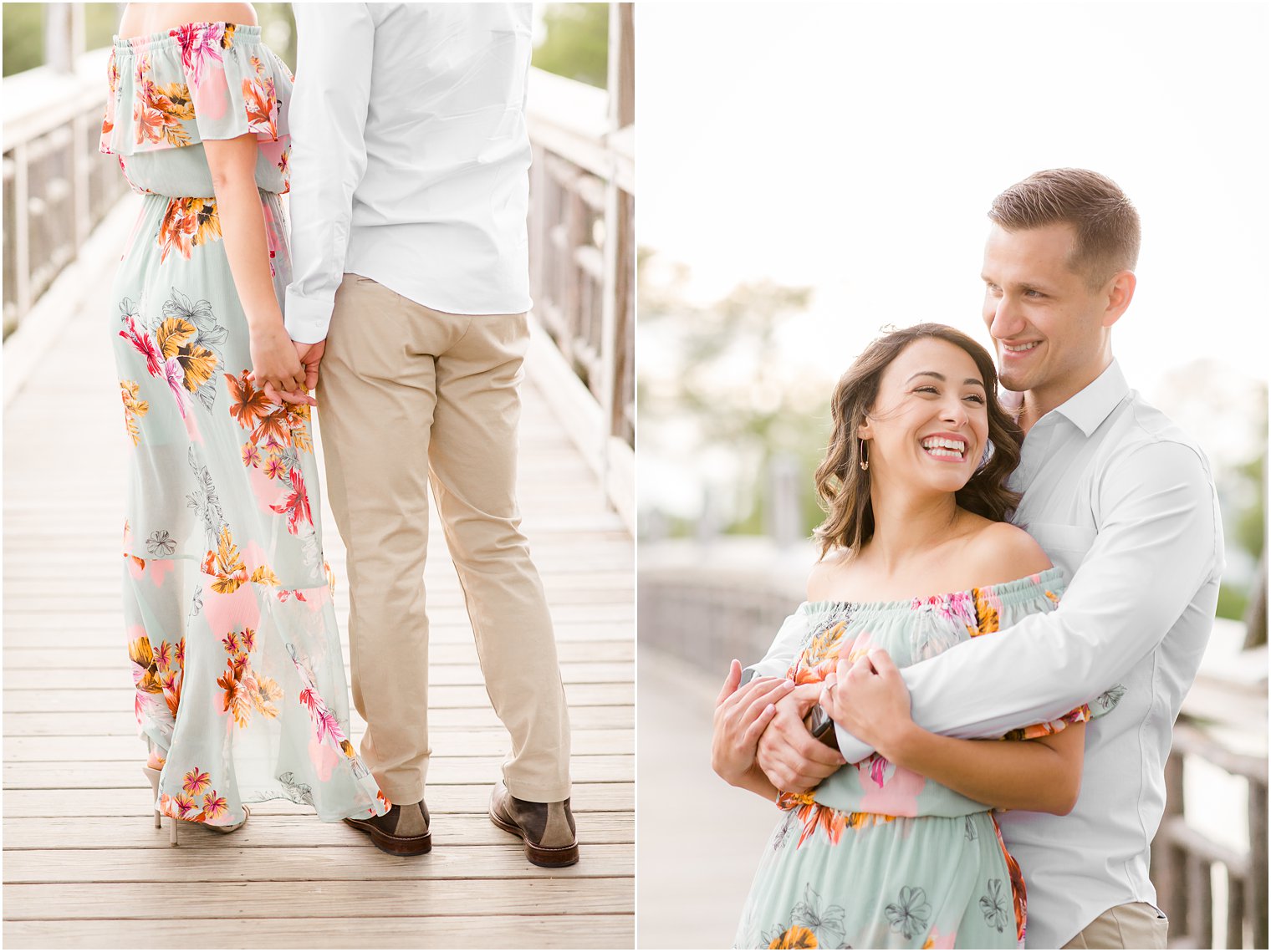 Engagement photos of couple at Divine Park by Spring Lake Wedding Photographer
