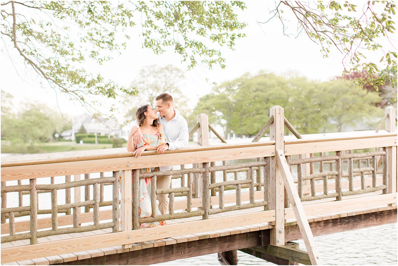 Engaged couple at Divine Park by Spring Lake Wedding Photographer
