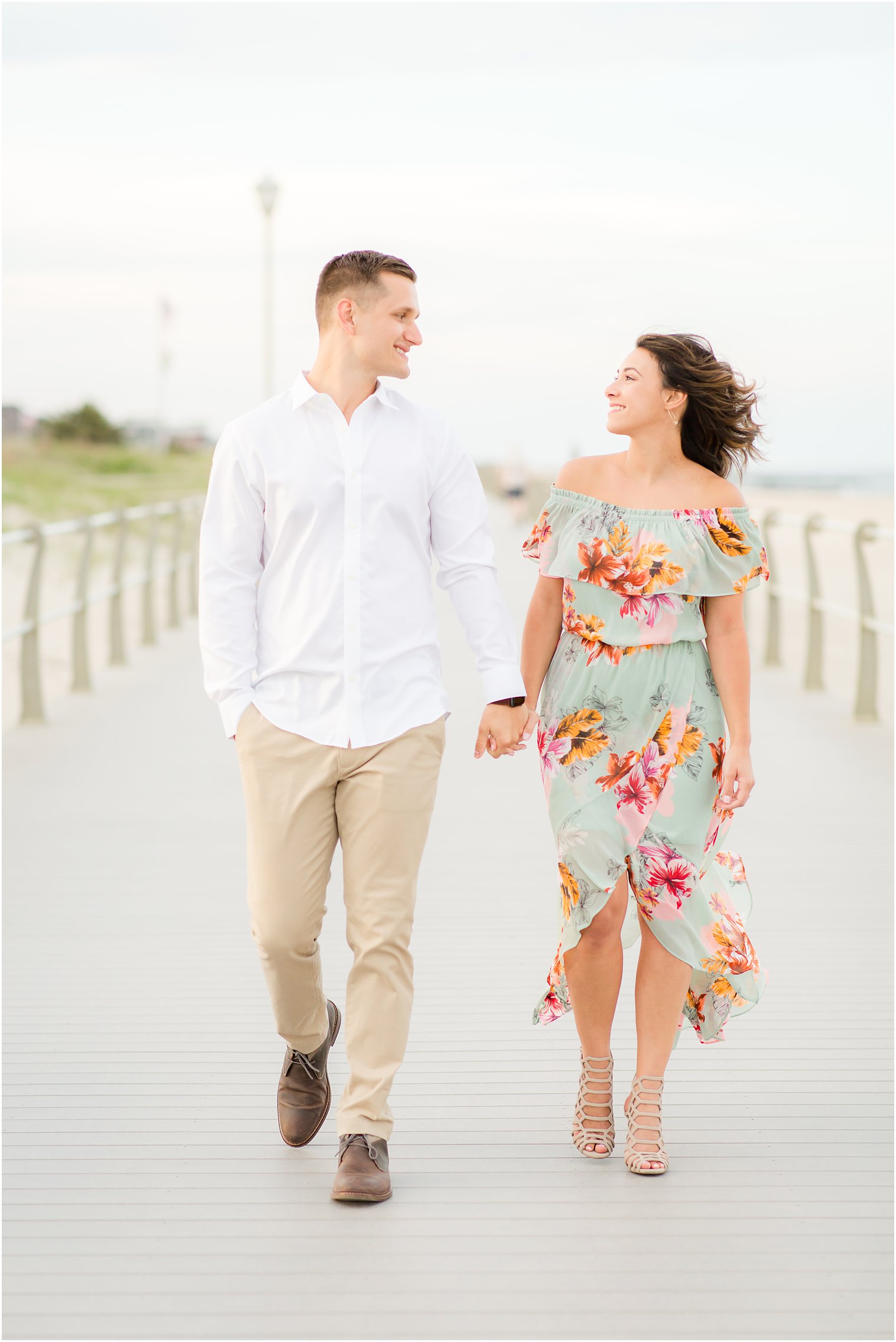 Engagement photos at the beach by Spring Lake Wedding Photographer