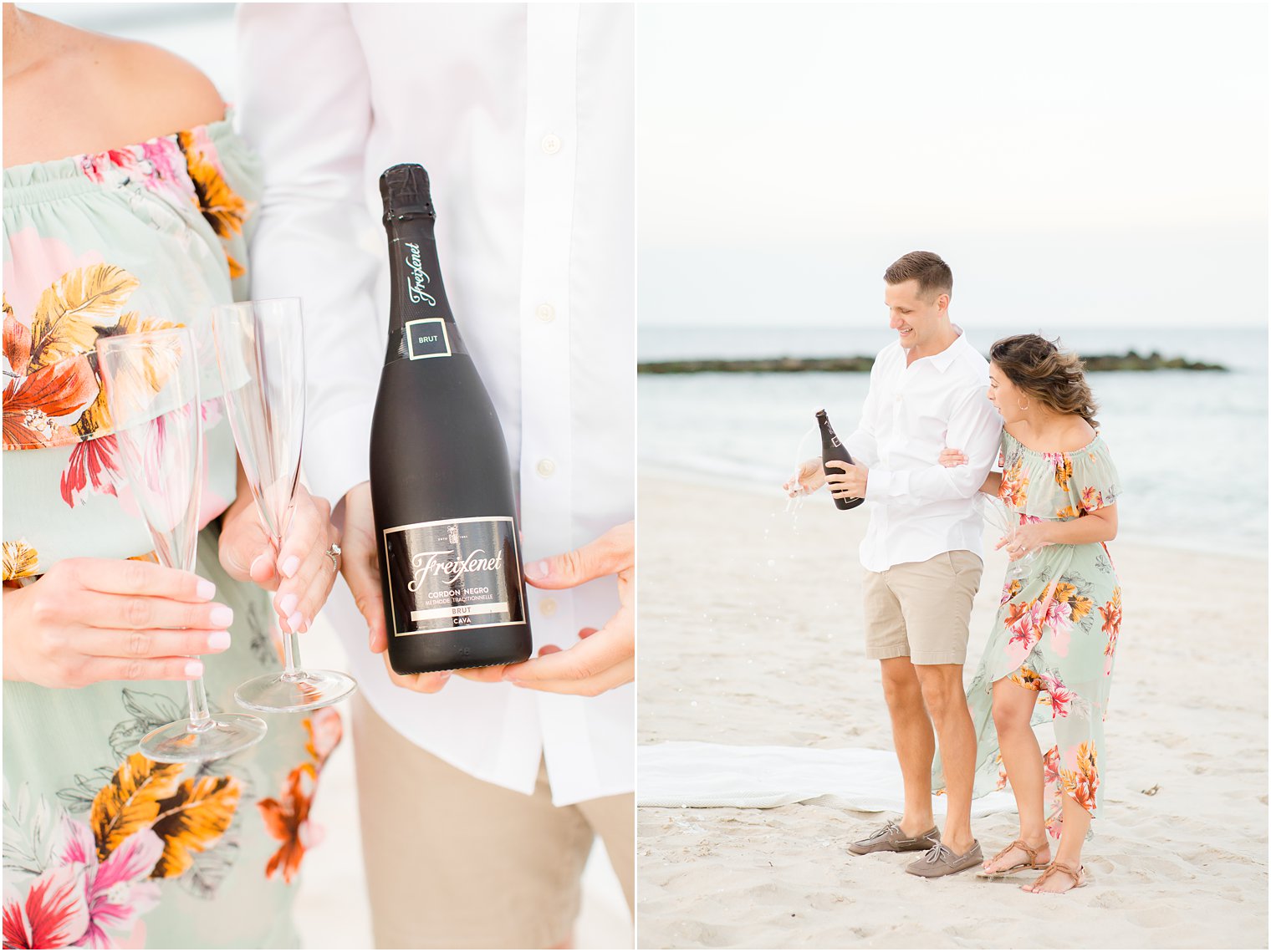 Engagement photos on the beach by Spring Lake Wedding Photographer