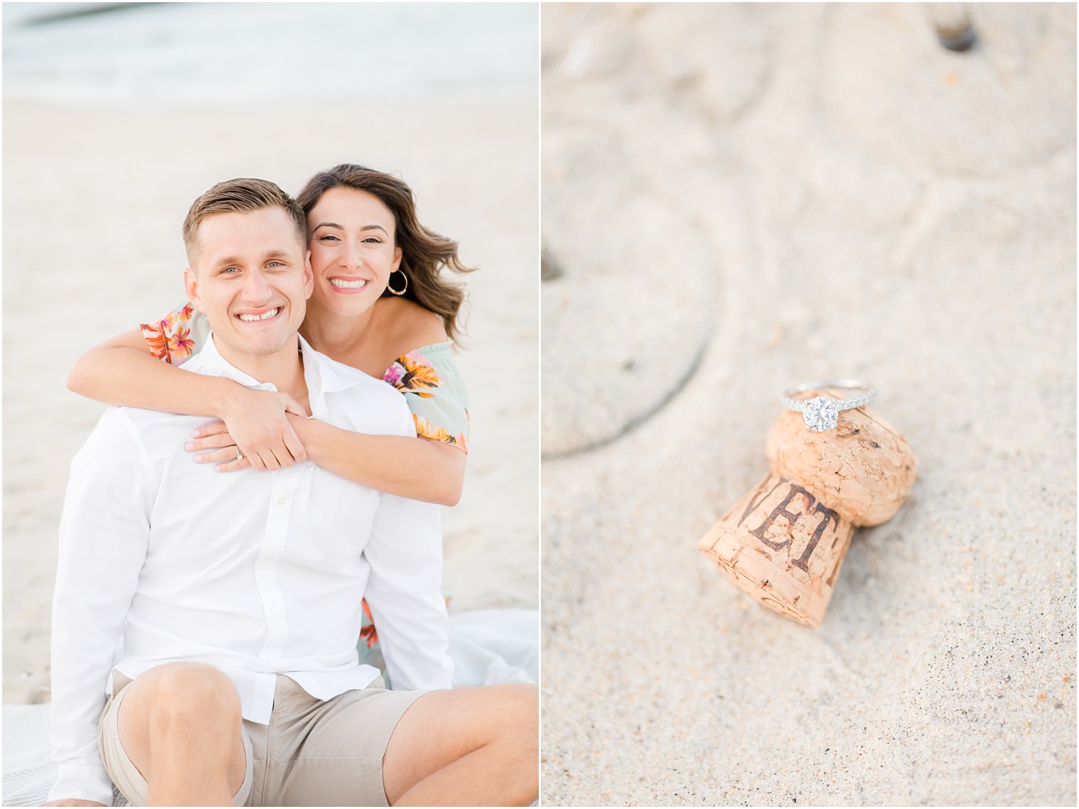 Engagement photos on the beach by Spring Lake Wedding Photographer