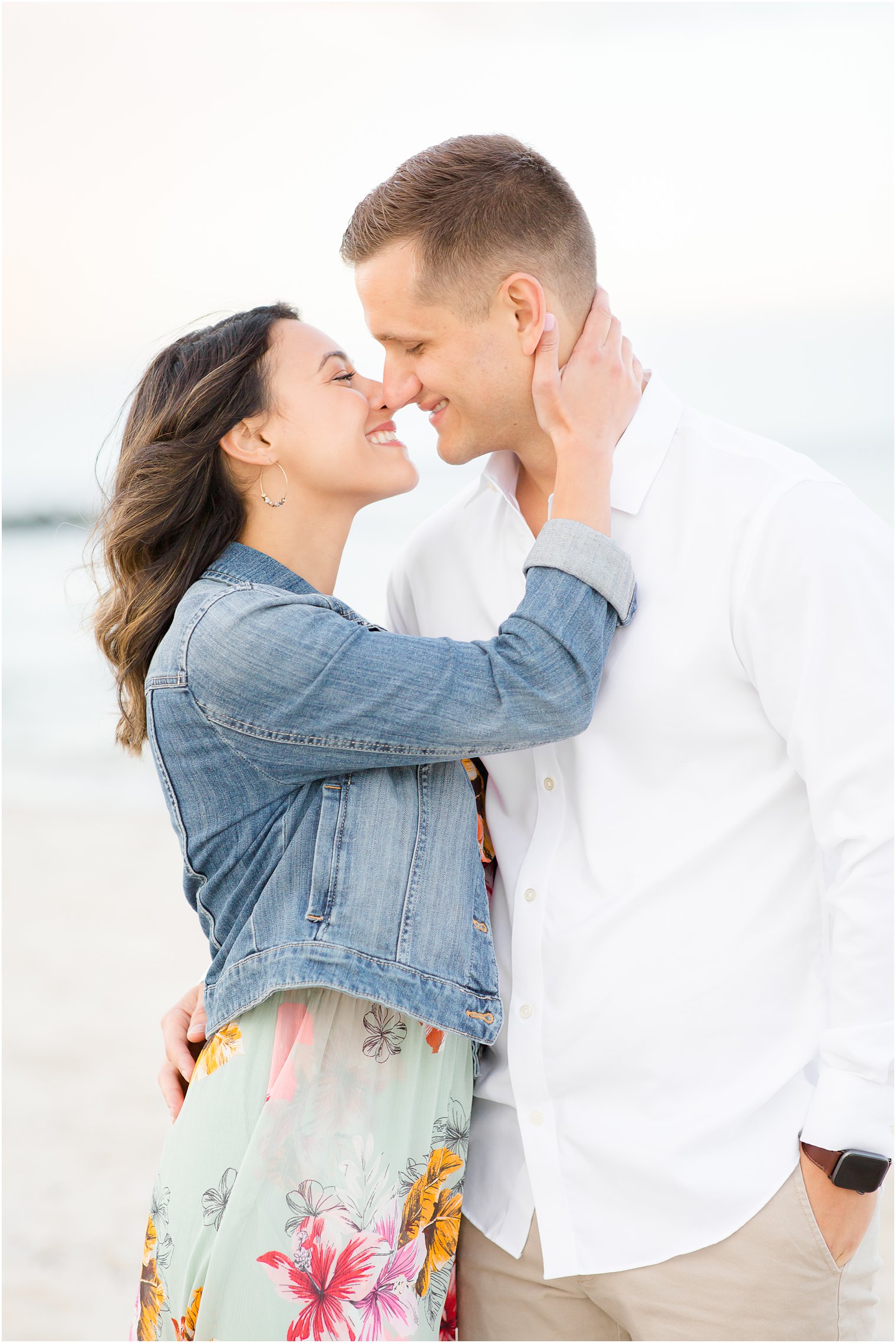 Engagement photos on the beach by Spring Lake Wedding Photographer