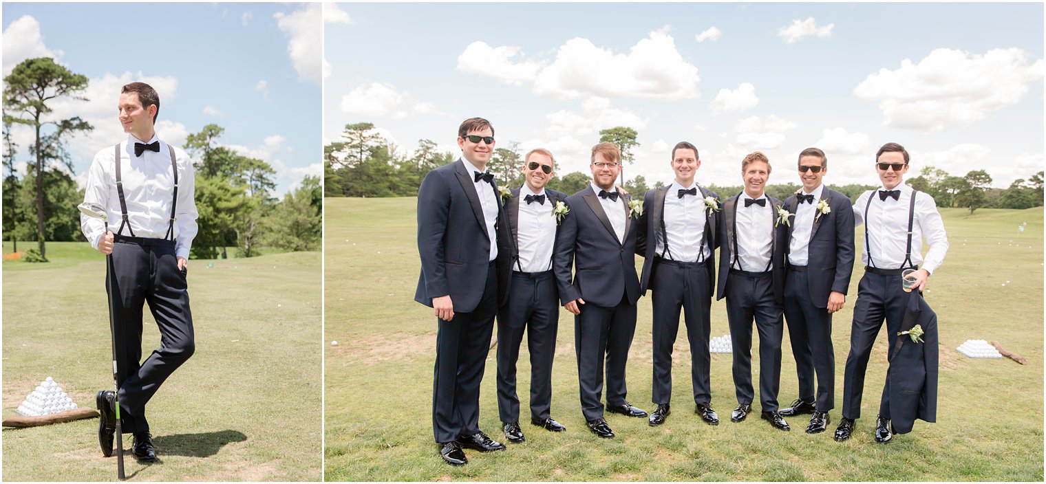 Groom playing golf at Stone Harbor Golf Club Wedding Venue