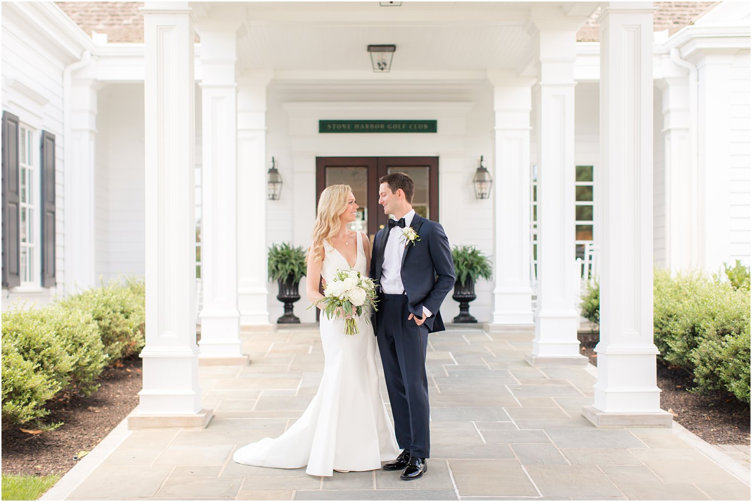 Bride and groom photos at Stone Harbor Golf Club Wedding Venue