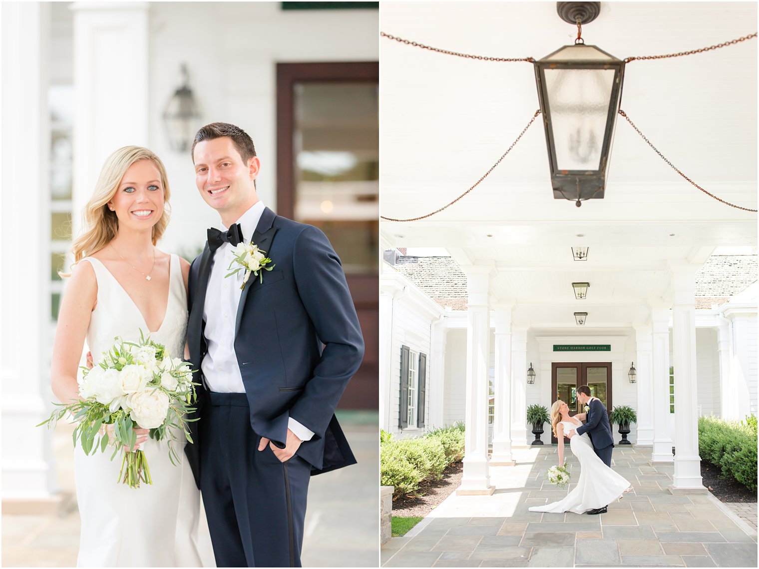 Bride and groom photos at Stone Harbor Golf Club Wedding Venue