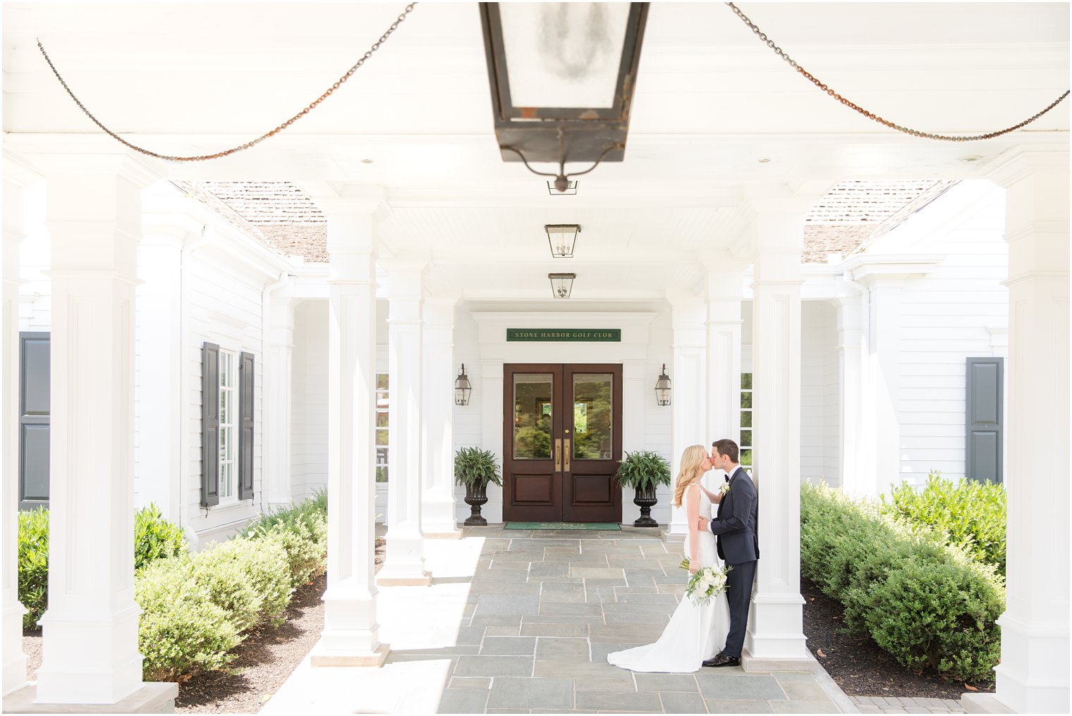 Bride and groom photos at Stone Harbor Golf Club Wedding Venue