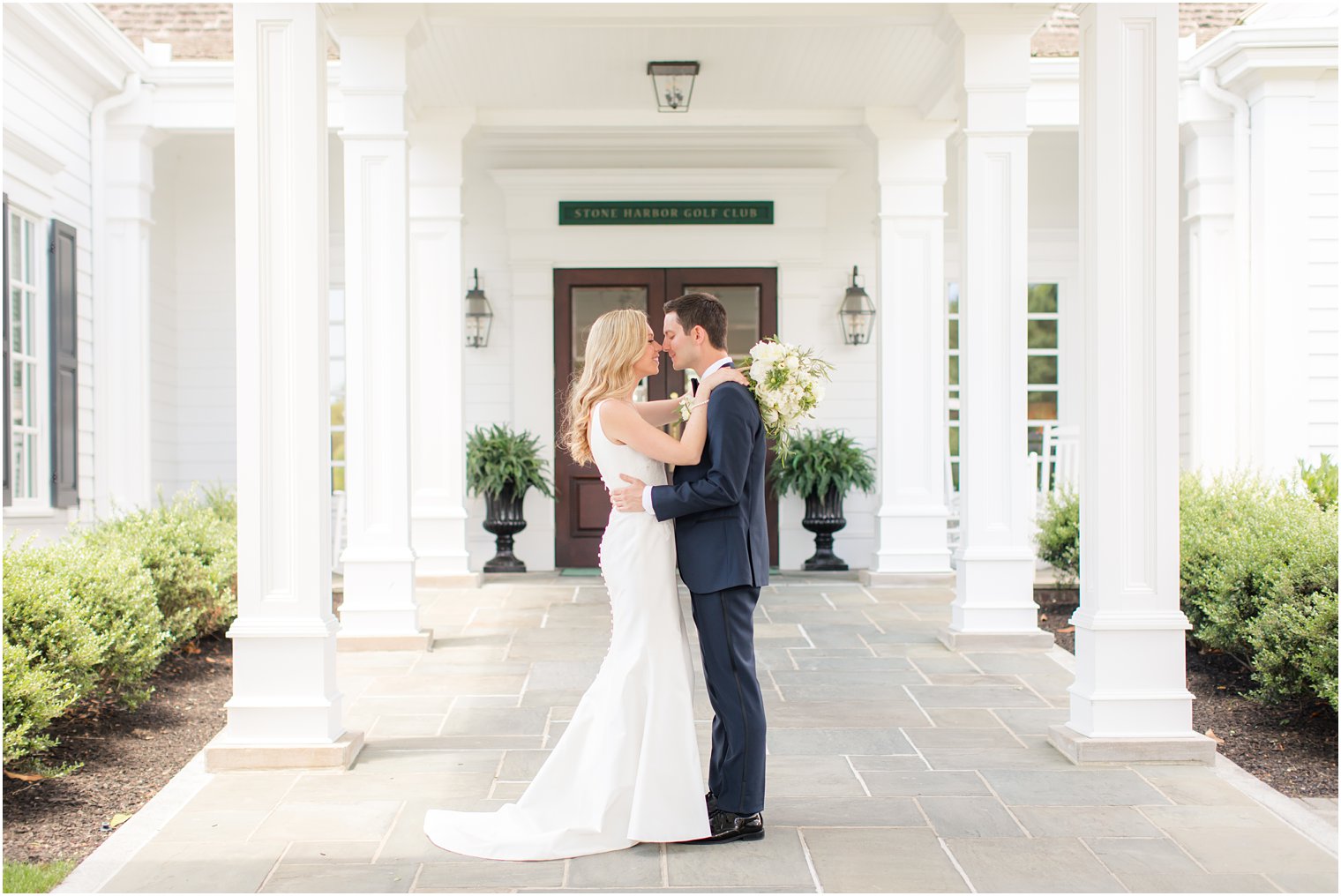 Bride and groom photos at Stone Harbor Golf Club Wedding Venue