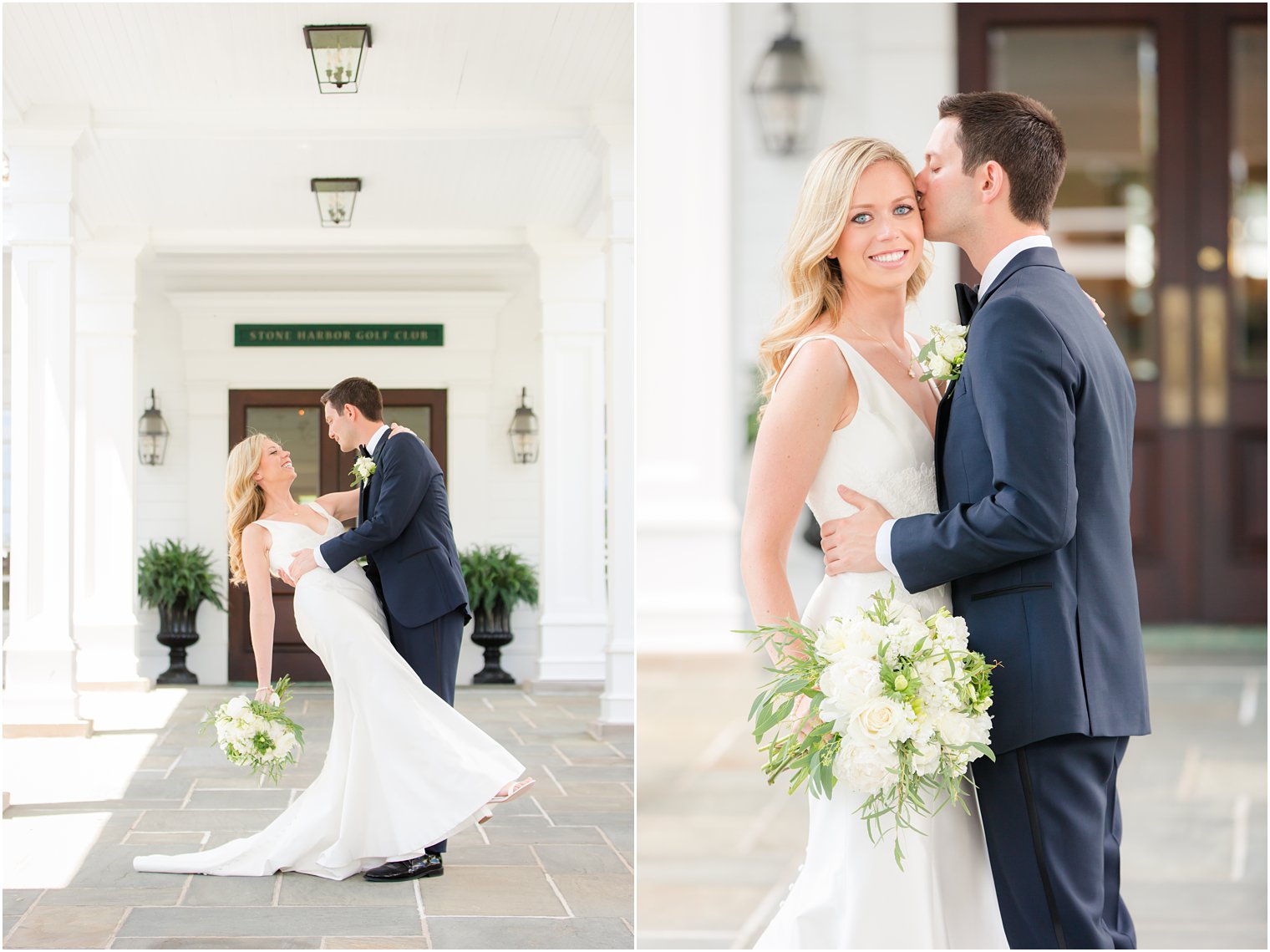 Bride and groom photos at Stone Harbor Golf Club Wedding Venue