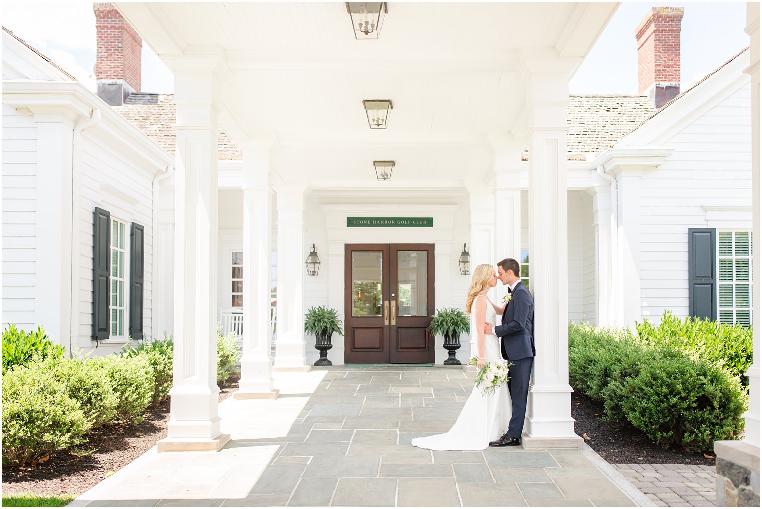 Bride and groom photos at Stone Harbor Golf Club Wedding Venue