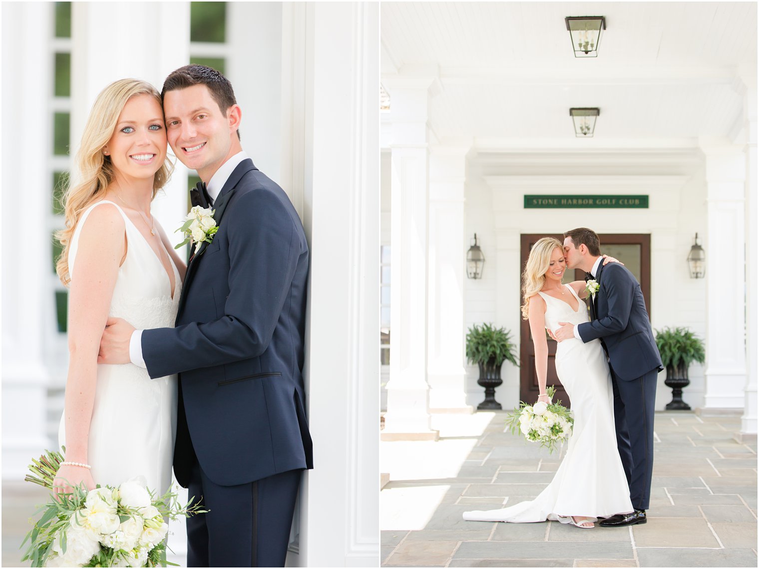 Bride and groom photos at Stone Harbor Golf Club Wedding Venue