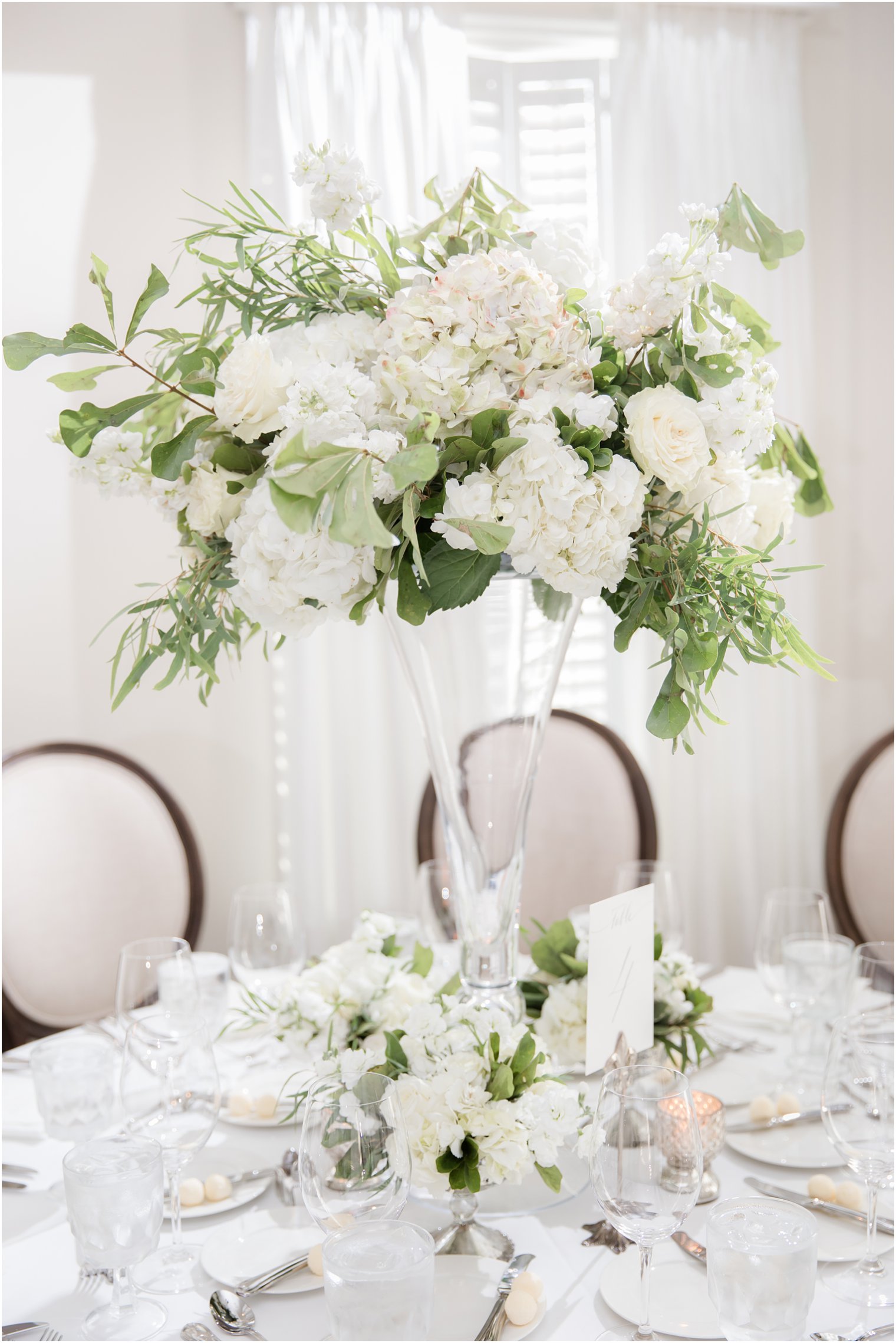 Wedding floral center pieces at Stone Harbor Golf Club Wedding 