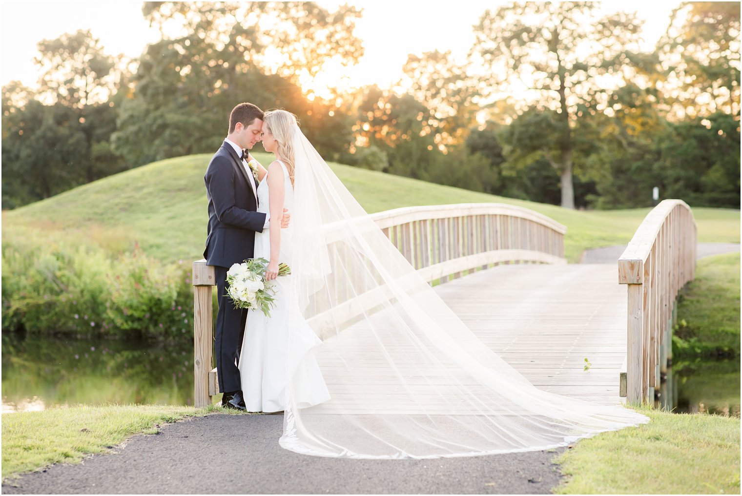 Golden hour wedding photos at Stone Harbor Golf Club Wedding 