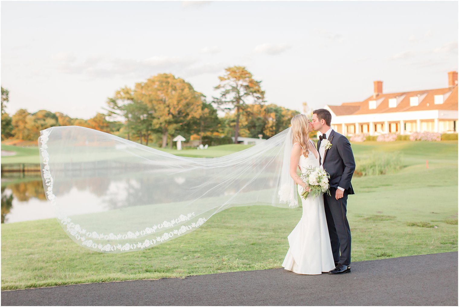 Golden hour wedding photos at Stone Harbor Golf Club Wedding 