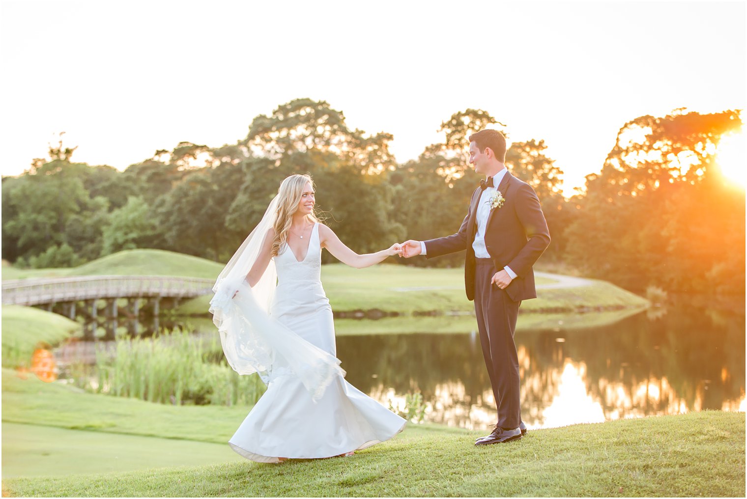 Golden hour wedding photos at Stone Harbor Golf Club Wedding 