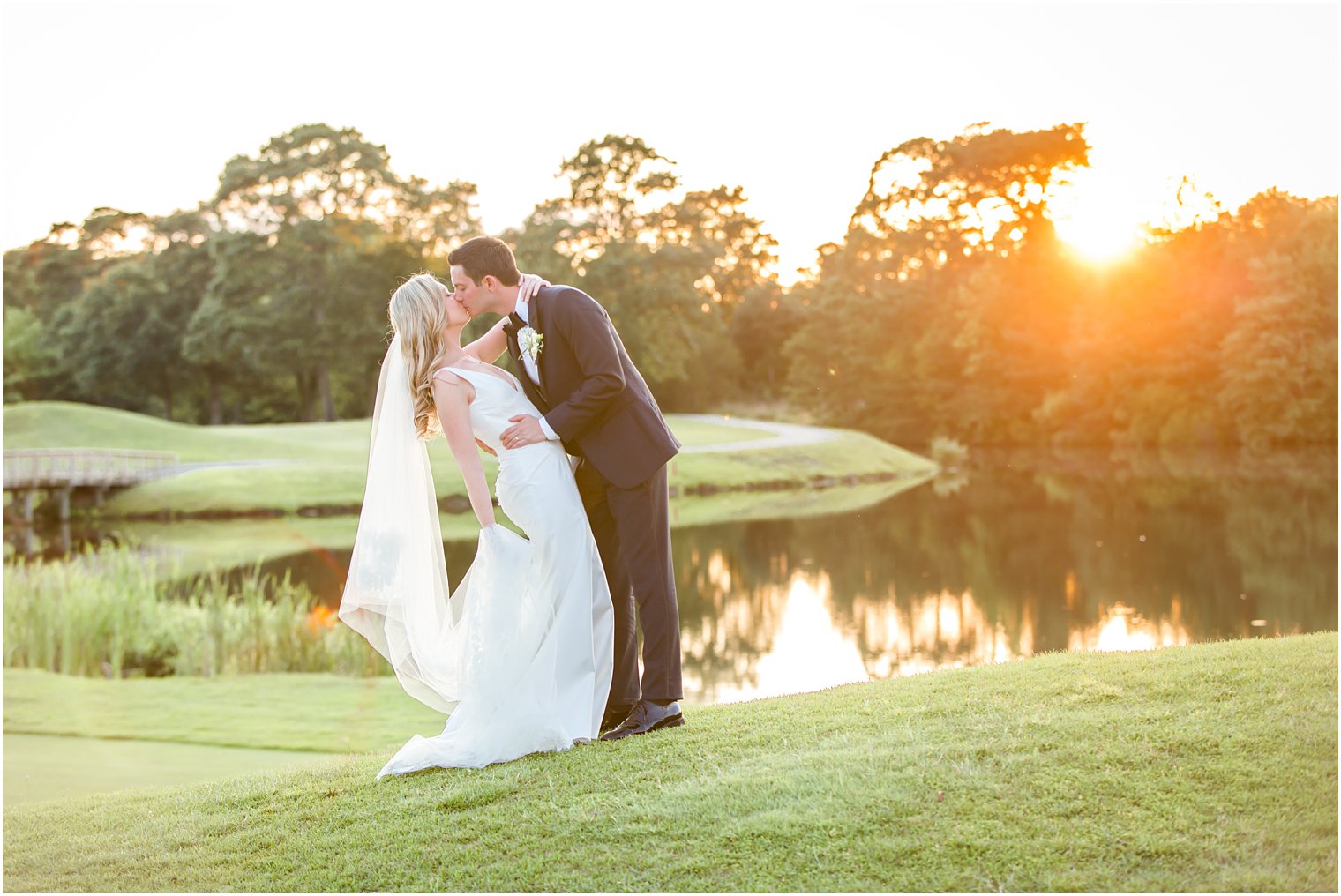 Golden hour wedding photos at Stone Harbor Golf Club Wedding 