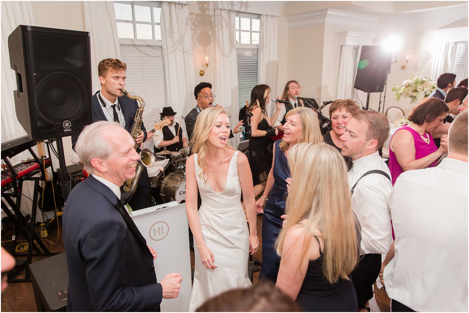 Wedding reception dancing to music by Hank Lane Band at Stone Harbor Golf Club Wedding 