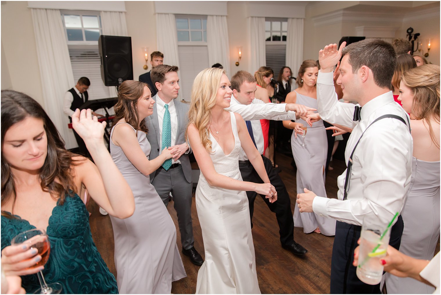 Wedding reception dancing to music by Hank Lane Band at Stone Harbor Golf Club Wedding 