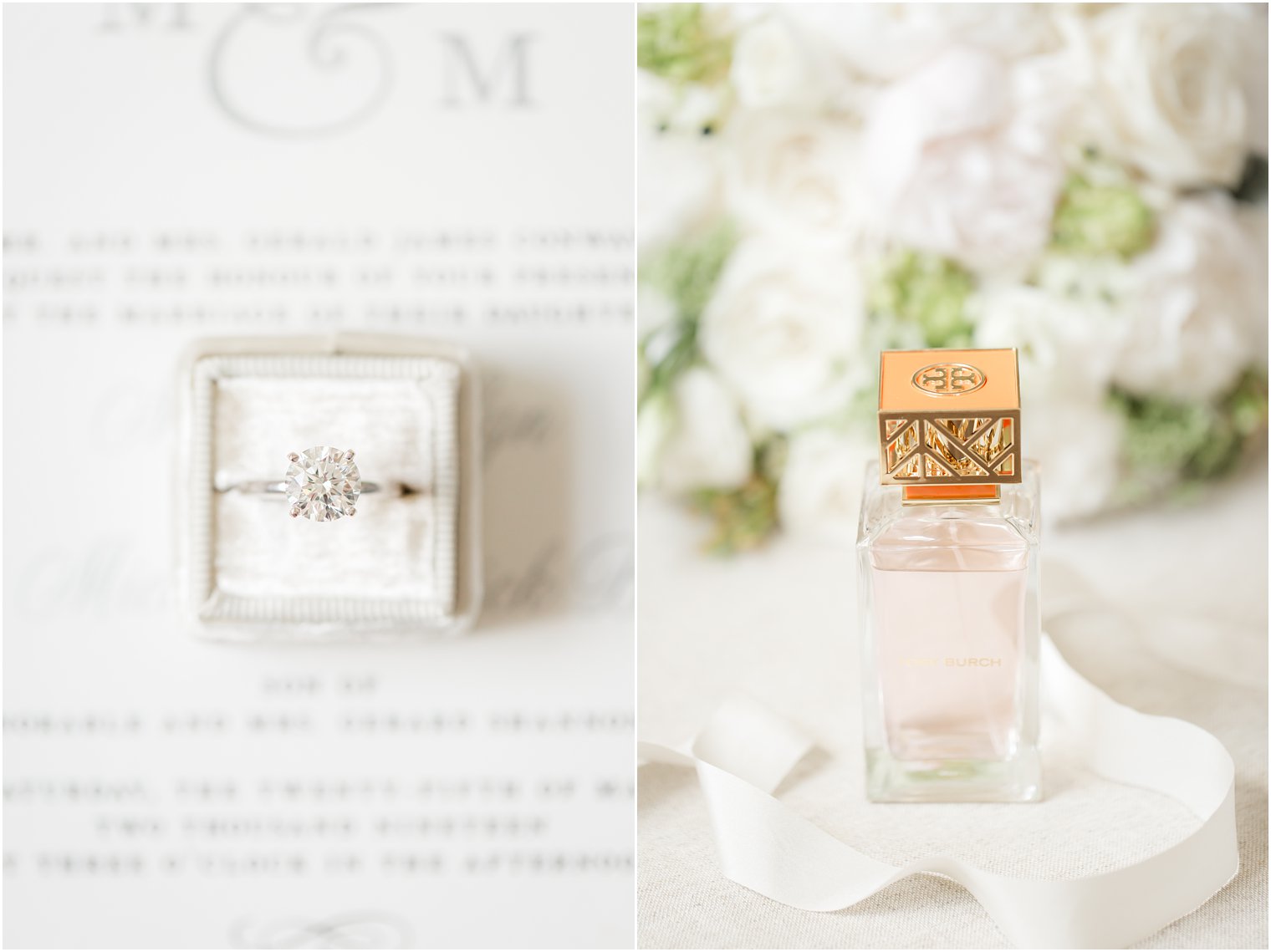 bride's engagement ring and perfume for Indian Trail Club Wedding