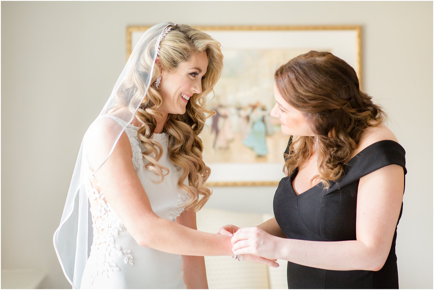 bride and maid of honor at Indian Trail Club Wedding