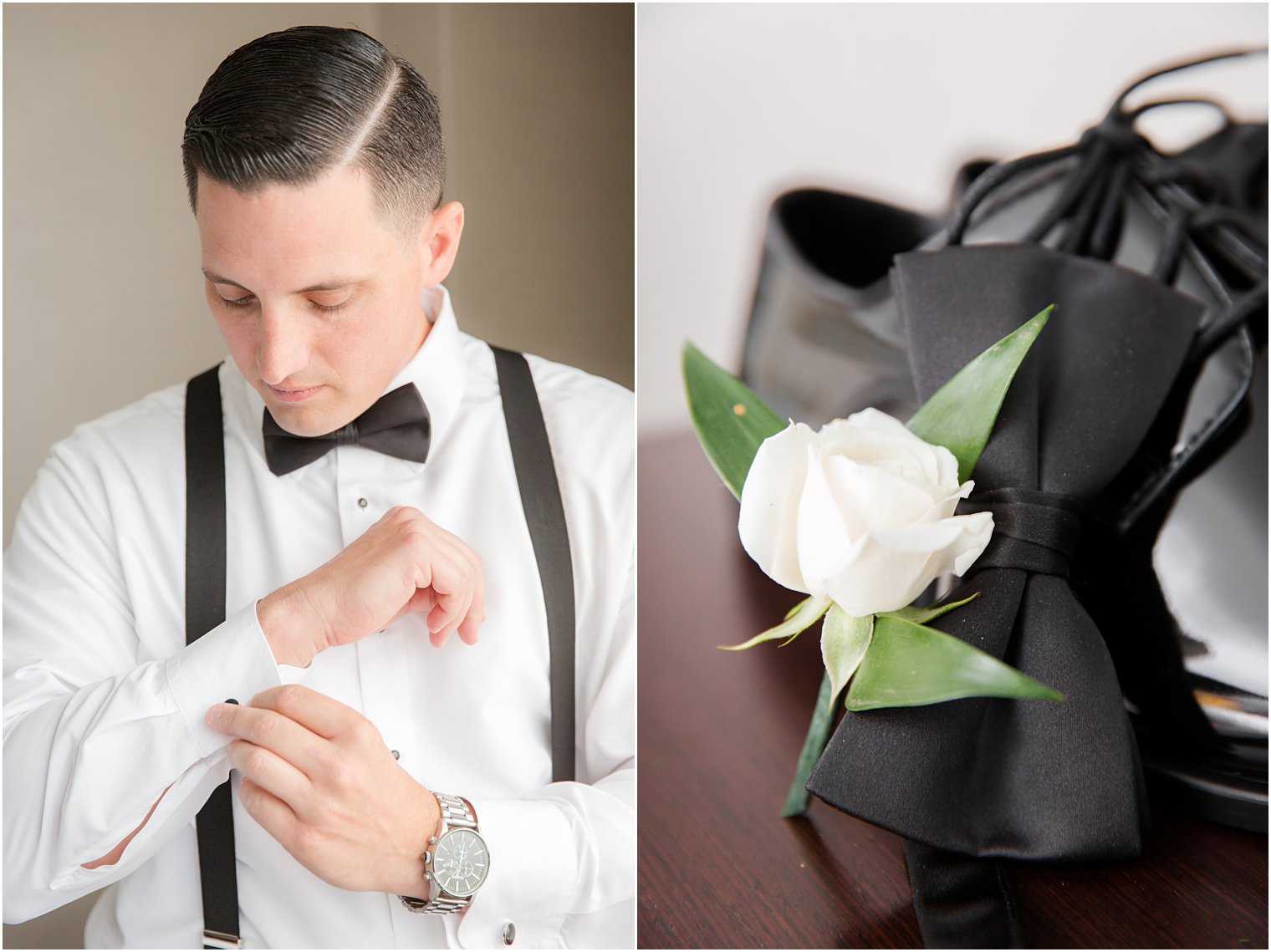 groom getting ready for wedding day 