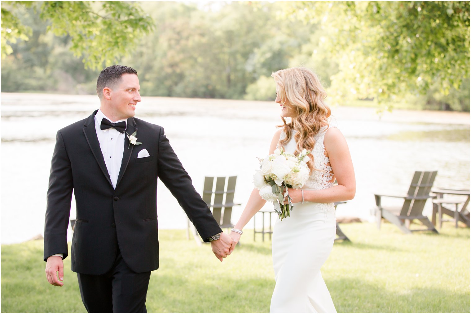 candid bride and groom portraits at Indian Trail Club in Franklin Lakes, NJ