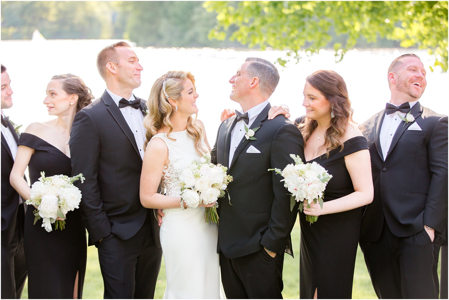 bridal party photo at Indian Trail Club in Franklin lakes NJ