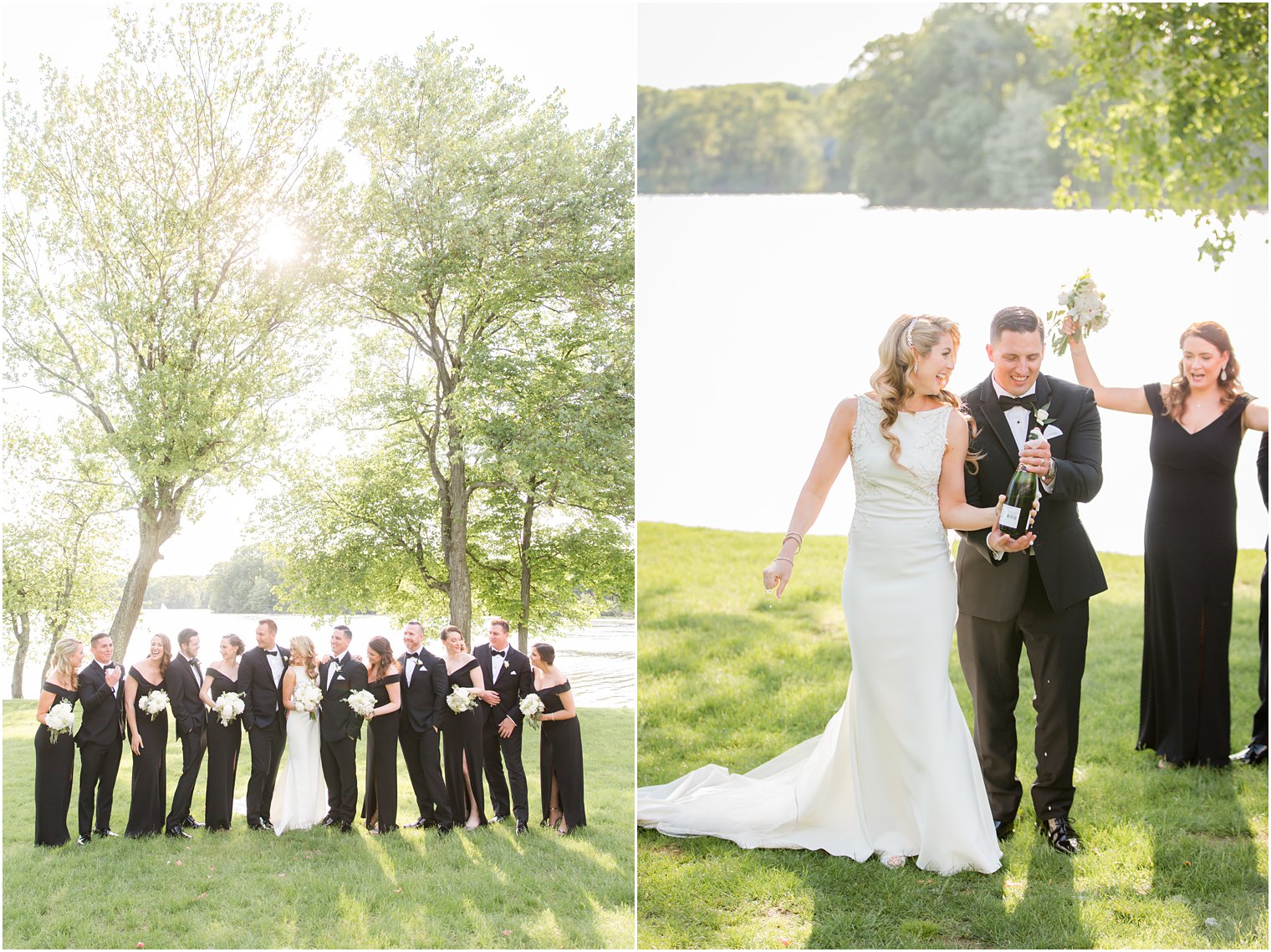 bridal party photo at Indian Trail Club in Franklin lakes NJ