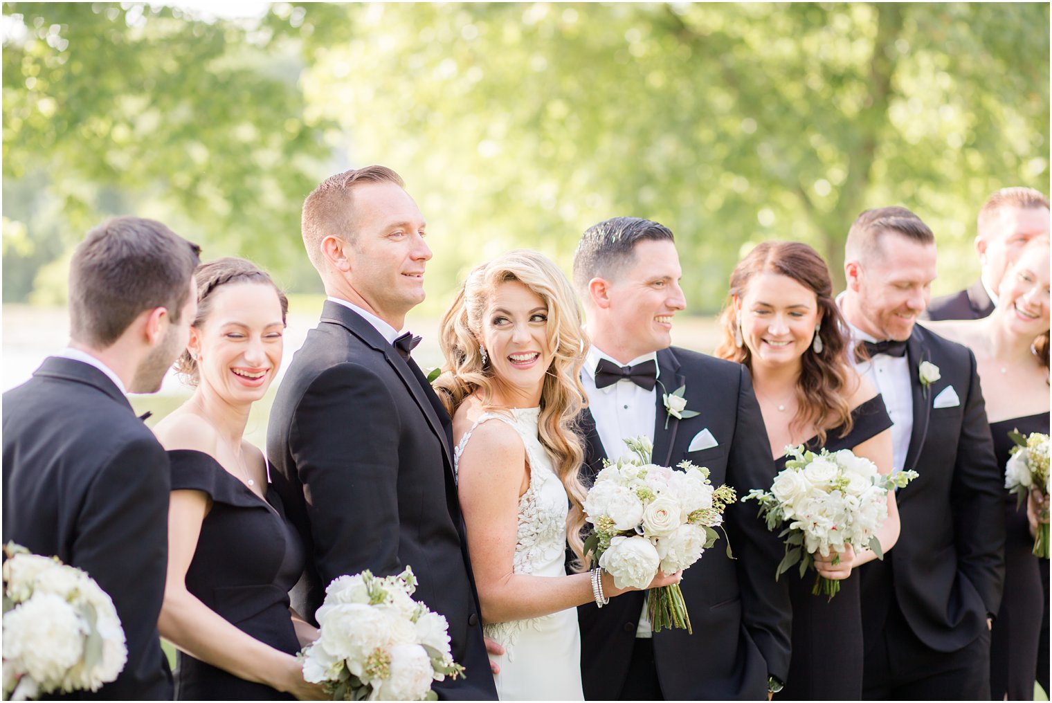 bridal party photo at Indian Trail Club in Franklin lakes NJ