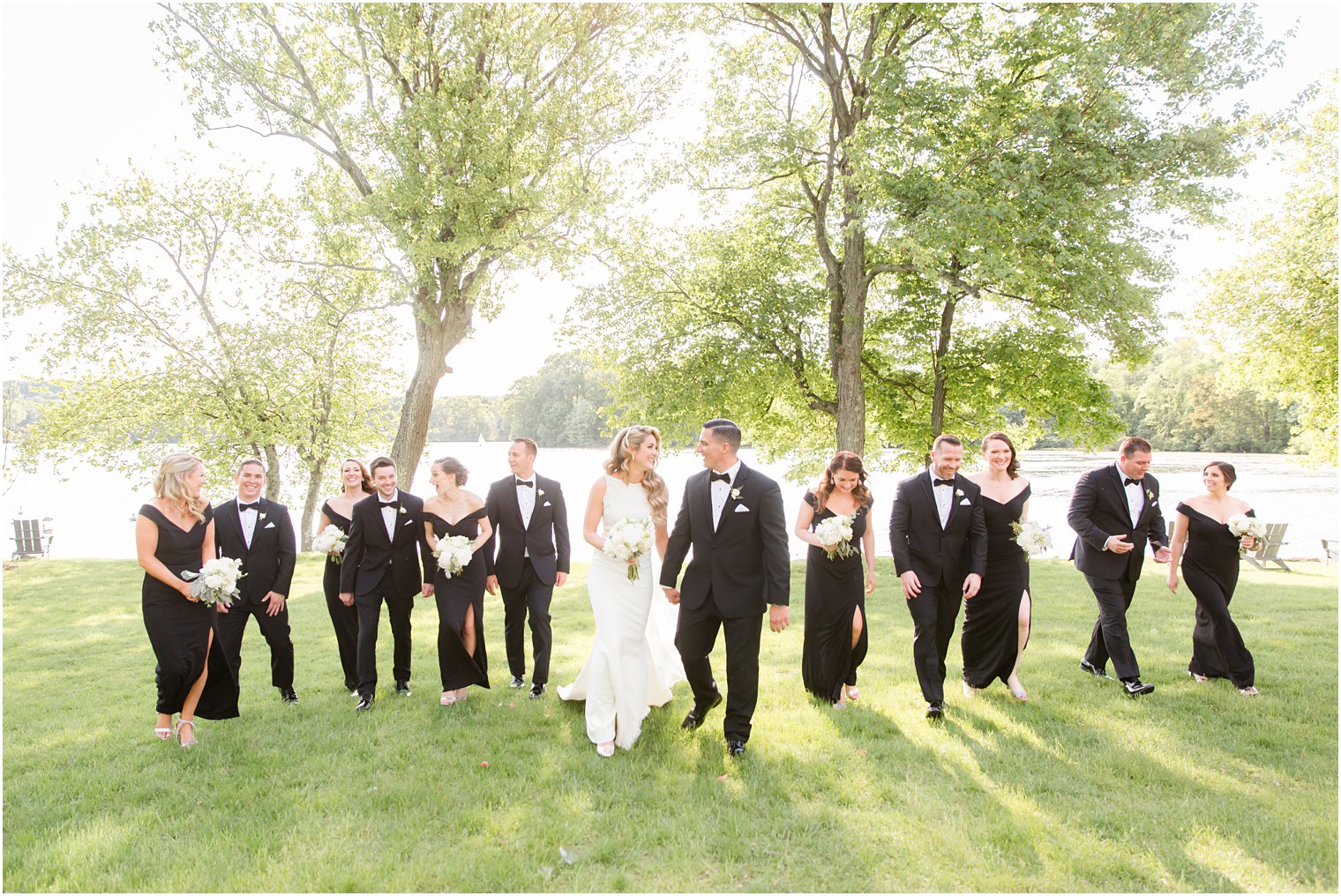 bridal party photo at Indian Trail Club in Franklin lakes NJ
